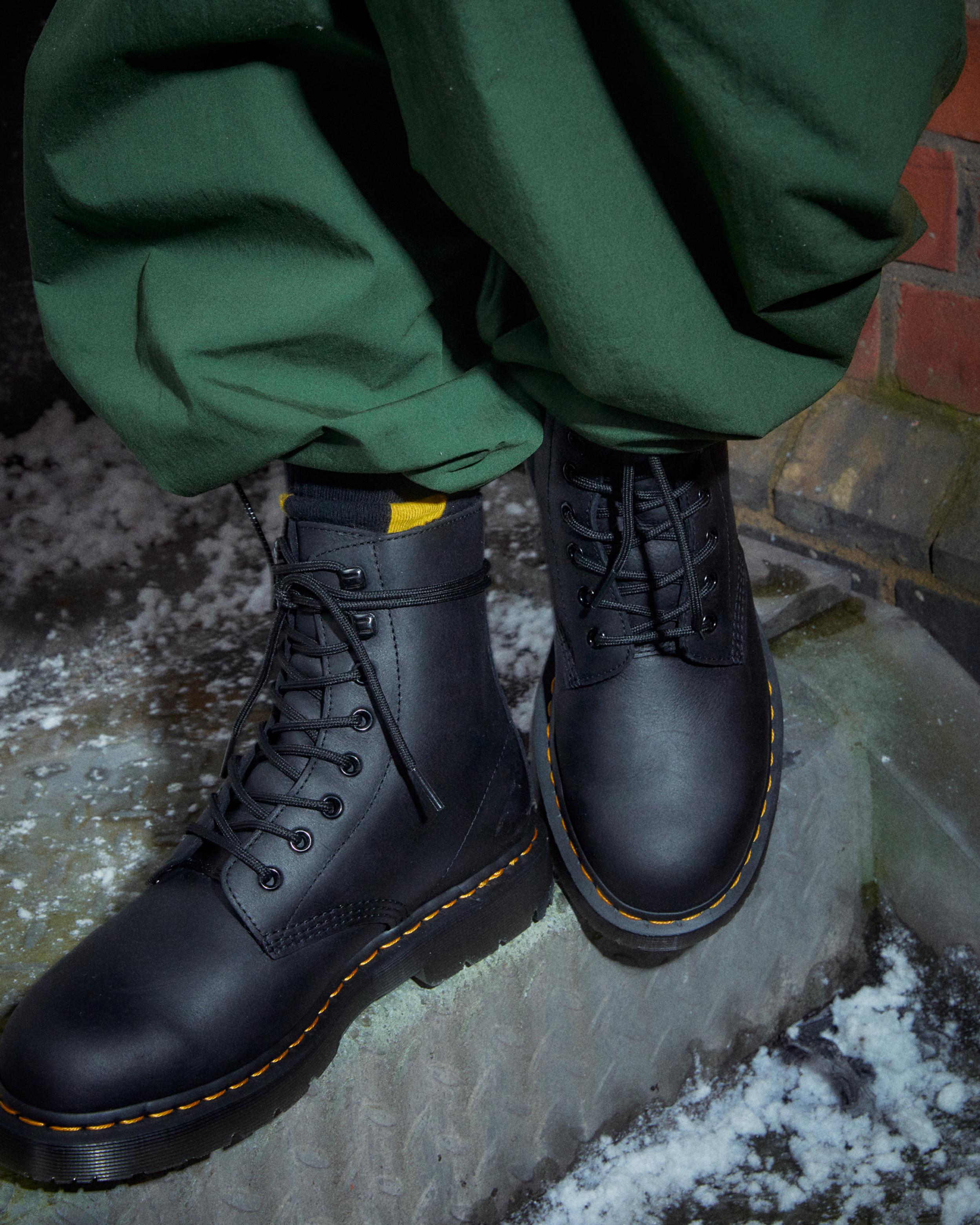 1460 Pascal Wintergrip Outlaw Leather Lace Up Boots in Black | Dr. Martens
