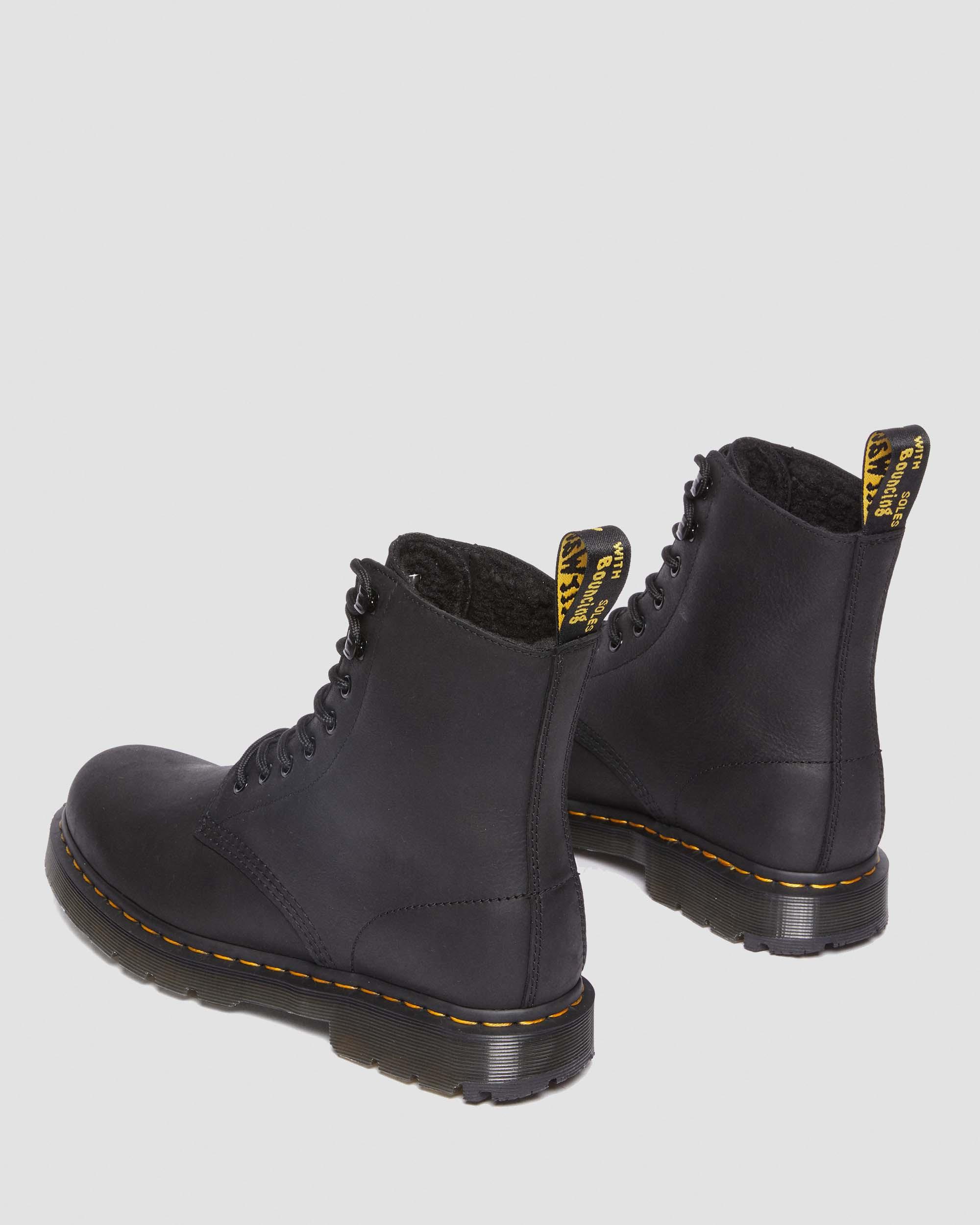 1460 Pascal Fleece Lined Leather Boots in BLACK