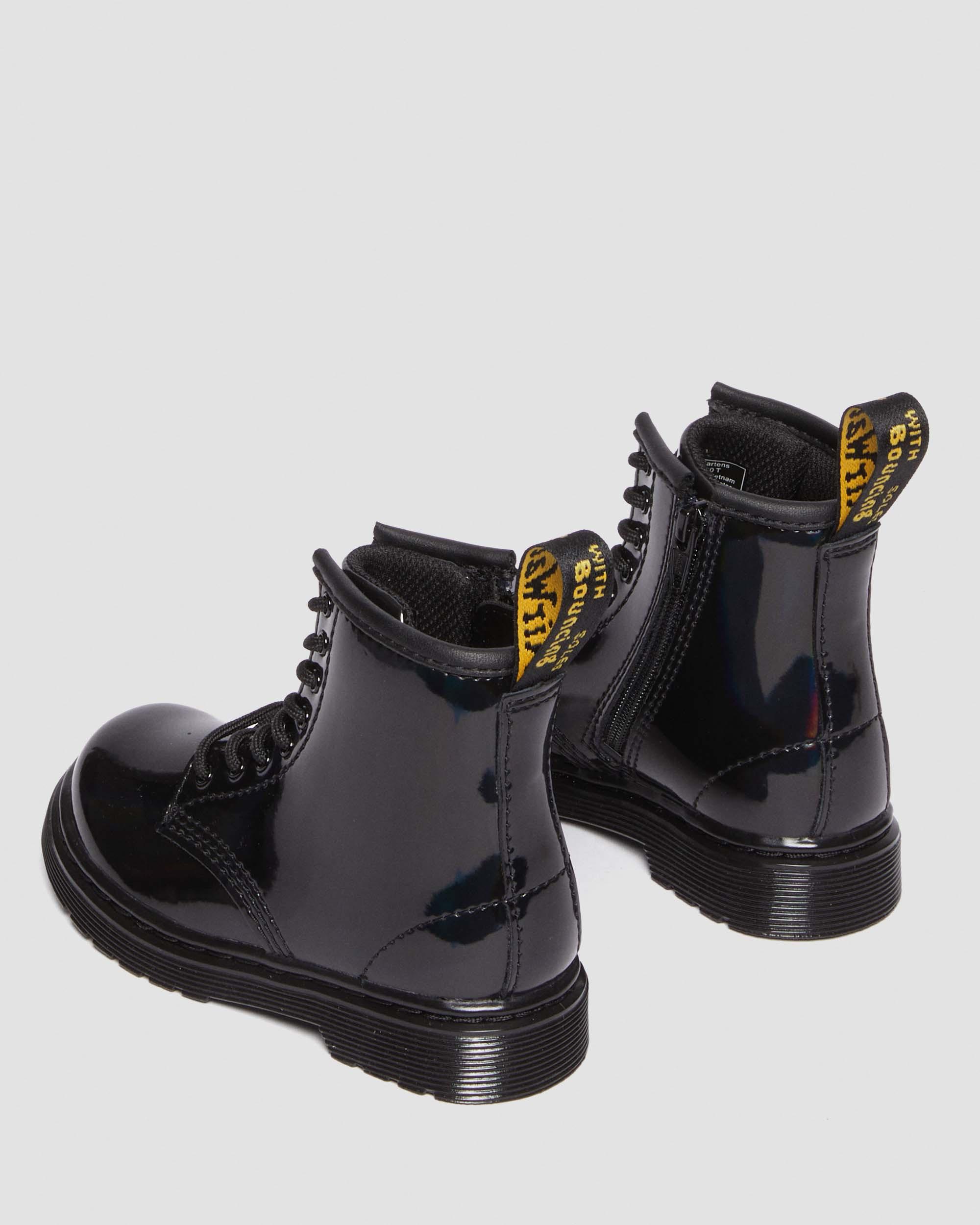 Toddler 1460 Rainbow Leather Lace Up Boots in Black