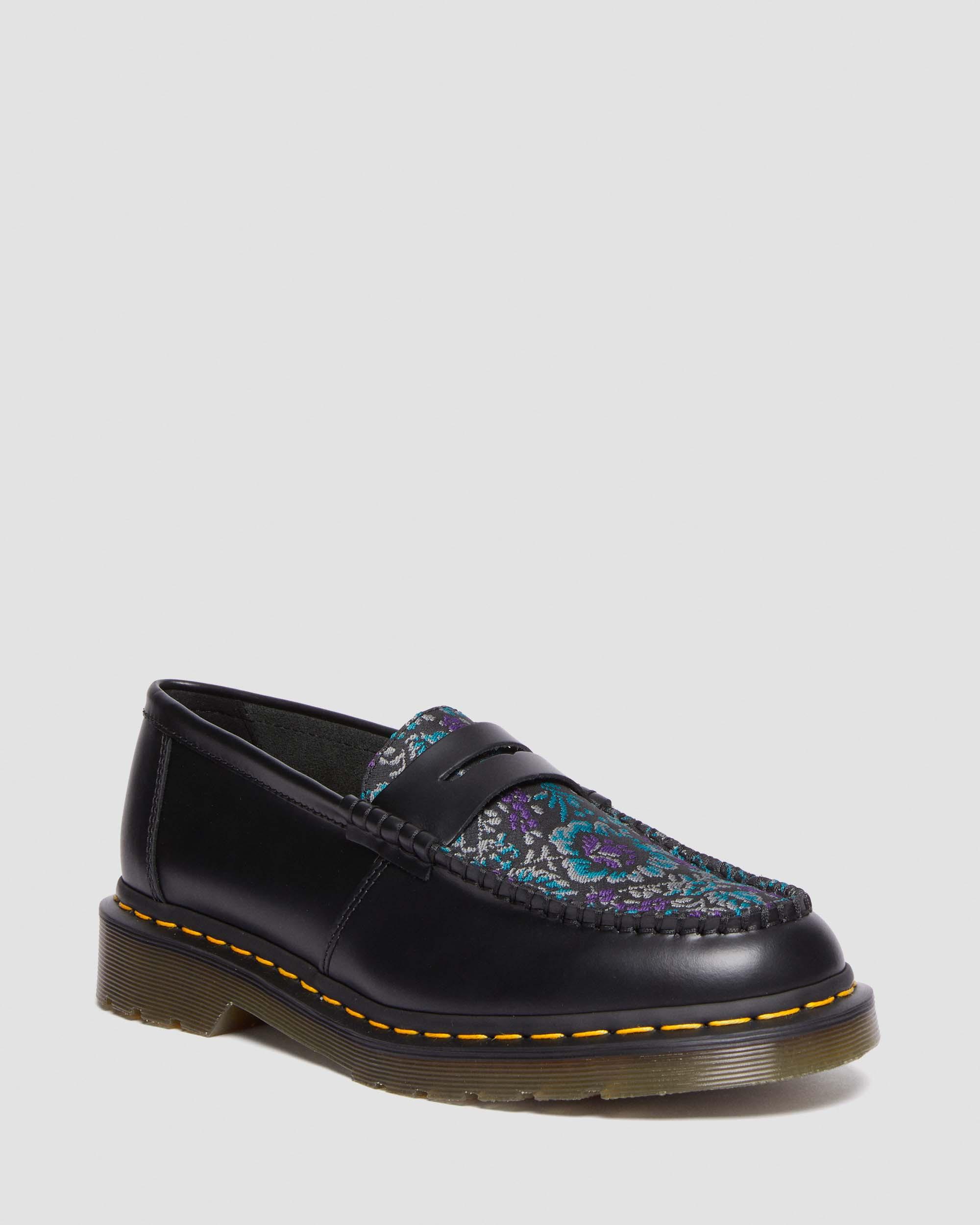 Penton Floral Jacquard Loafers in BLACK+BLACK/RICH PURPLE | Dr