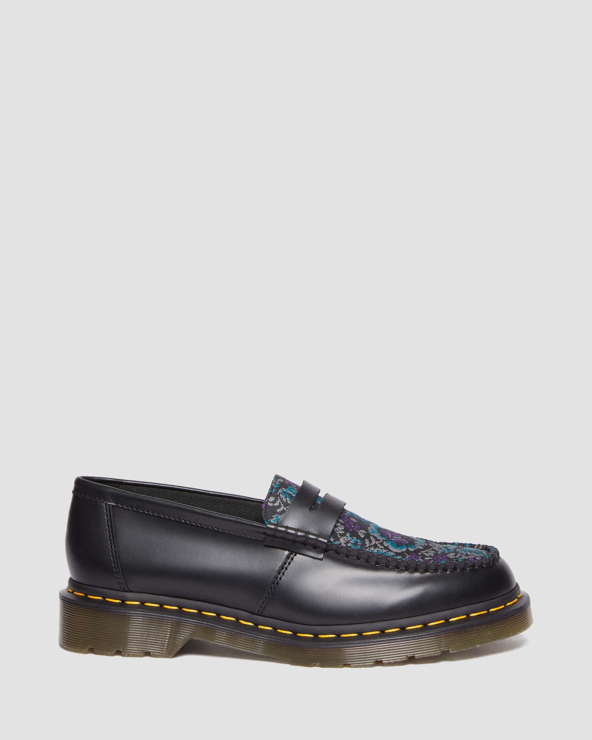 Penton Floral Jacquard Loafers in BLACK+BLACK/RICH PURPLE | Dr