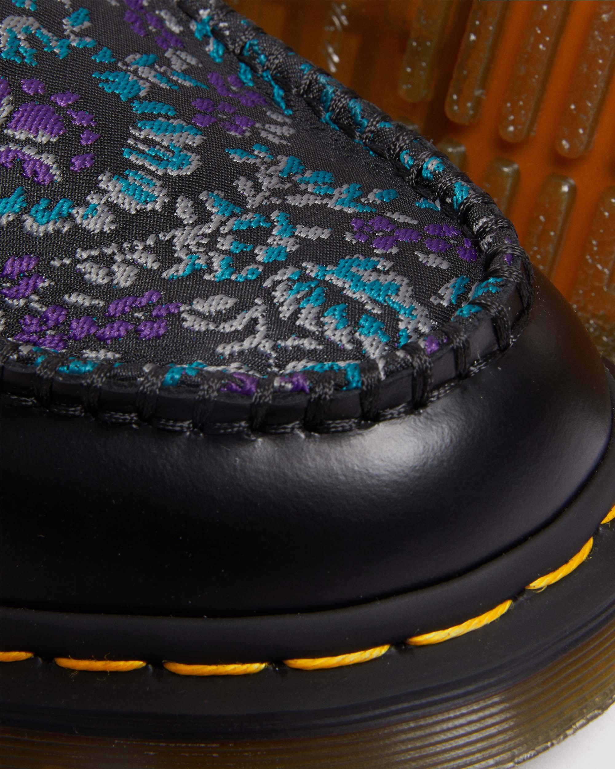 Penton Floral Jacquard Loafers in BLACK+BLACK/RICH PURPLE | Dr