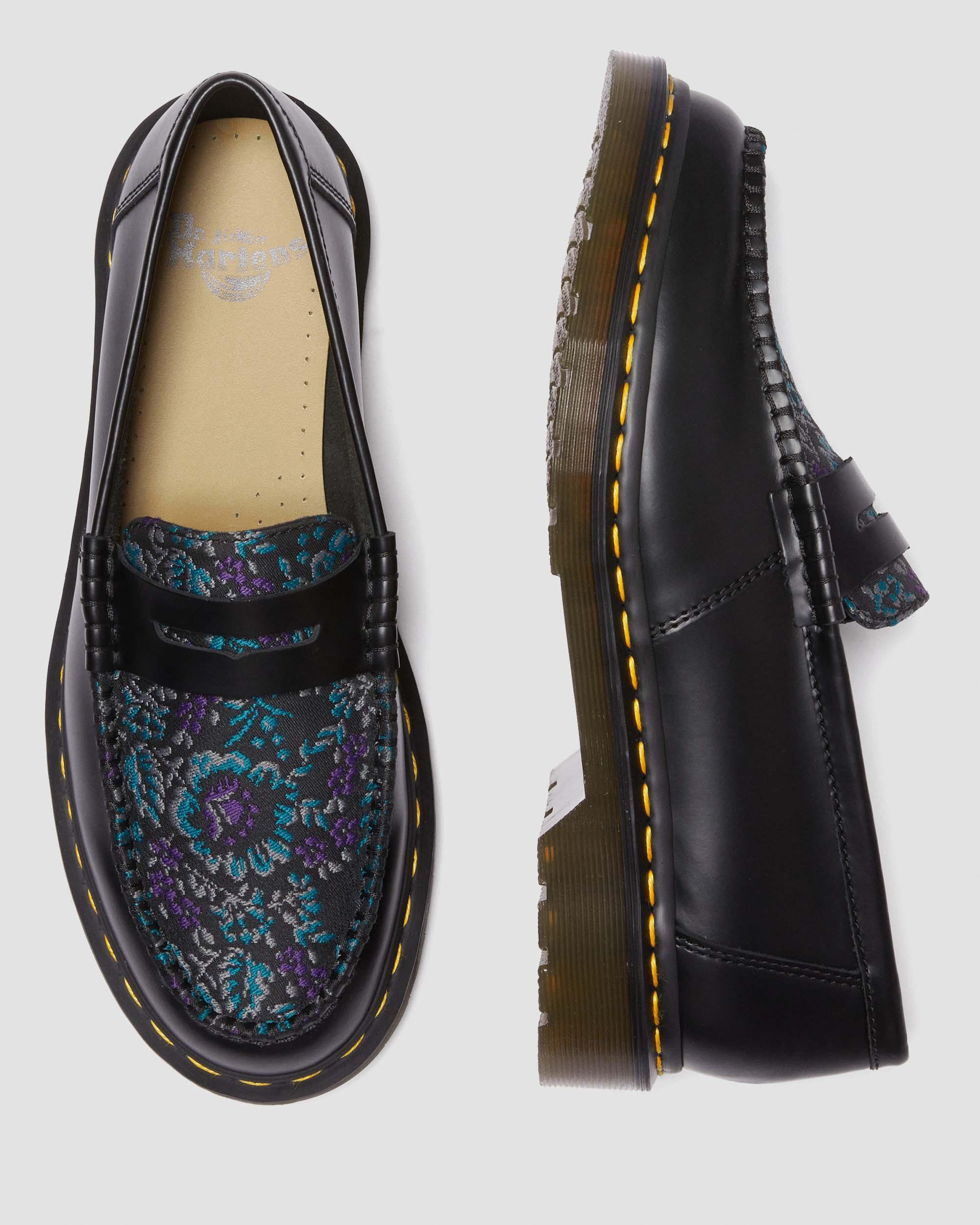 Penton Floral Jacquard Loafers in BLACK+BLACK/RICH PURPLE | Dr