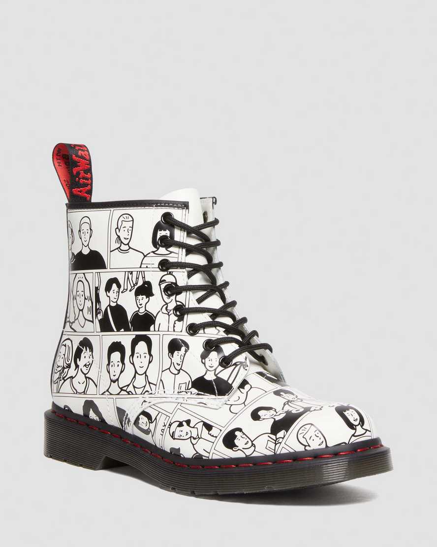 Dr. Martens 1460 Pride With Fuyuki Kanai Leather Lace Up Boots In Multicolor