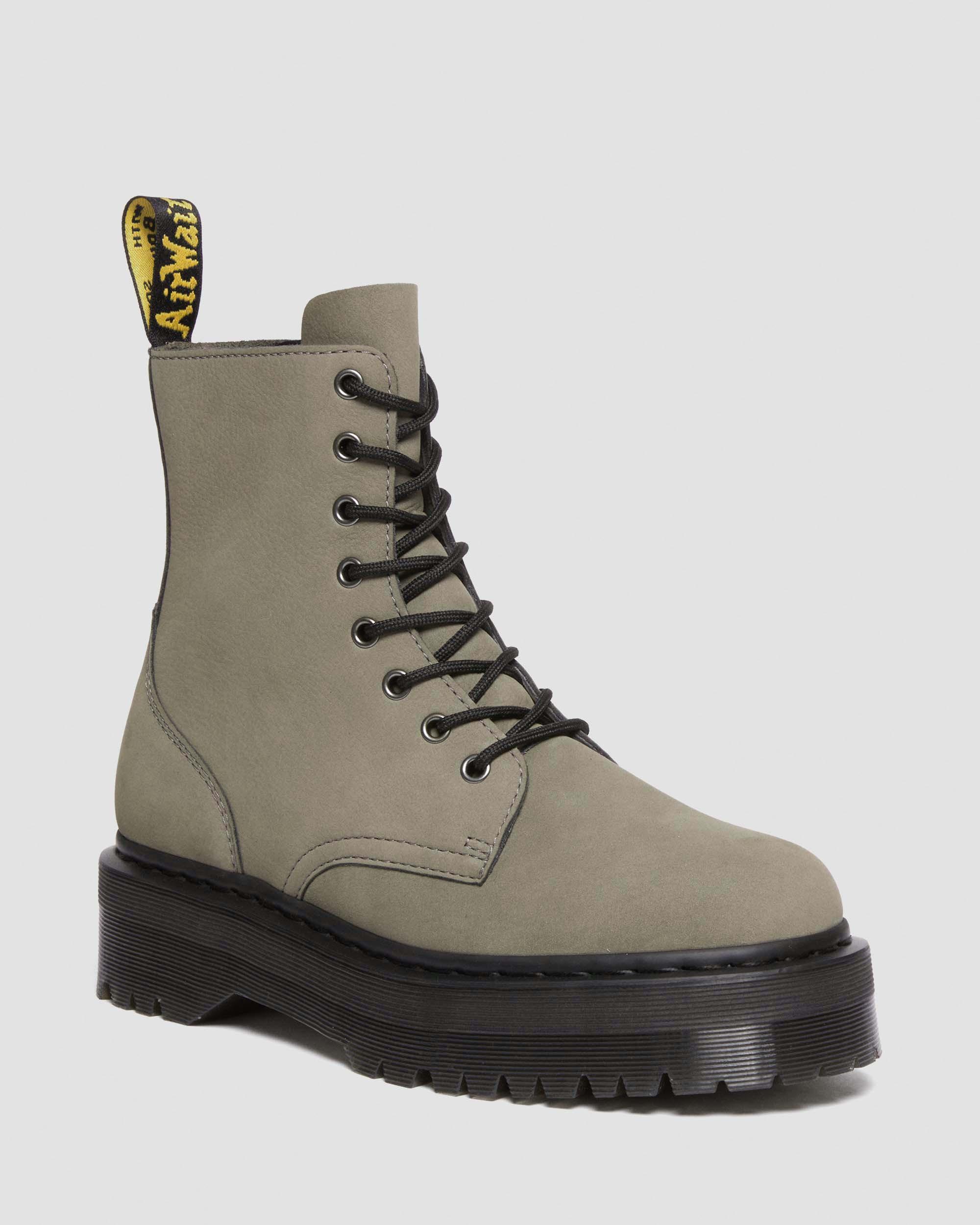 Jadon Milled Nubuck Platform Boots in NICKEL GREY | Dr. Martens™