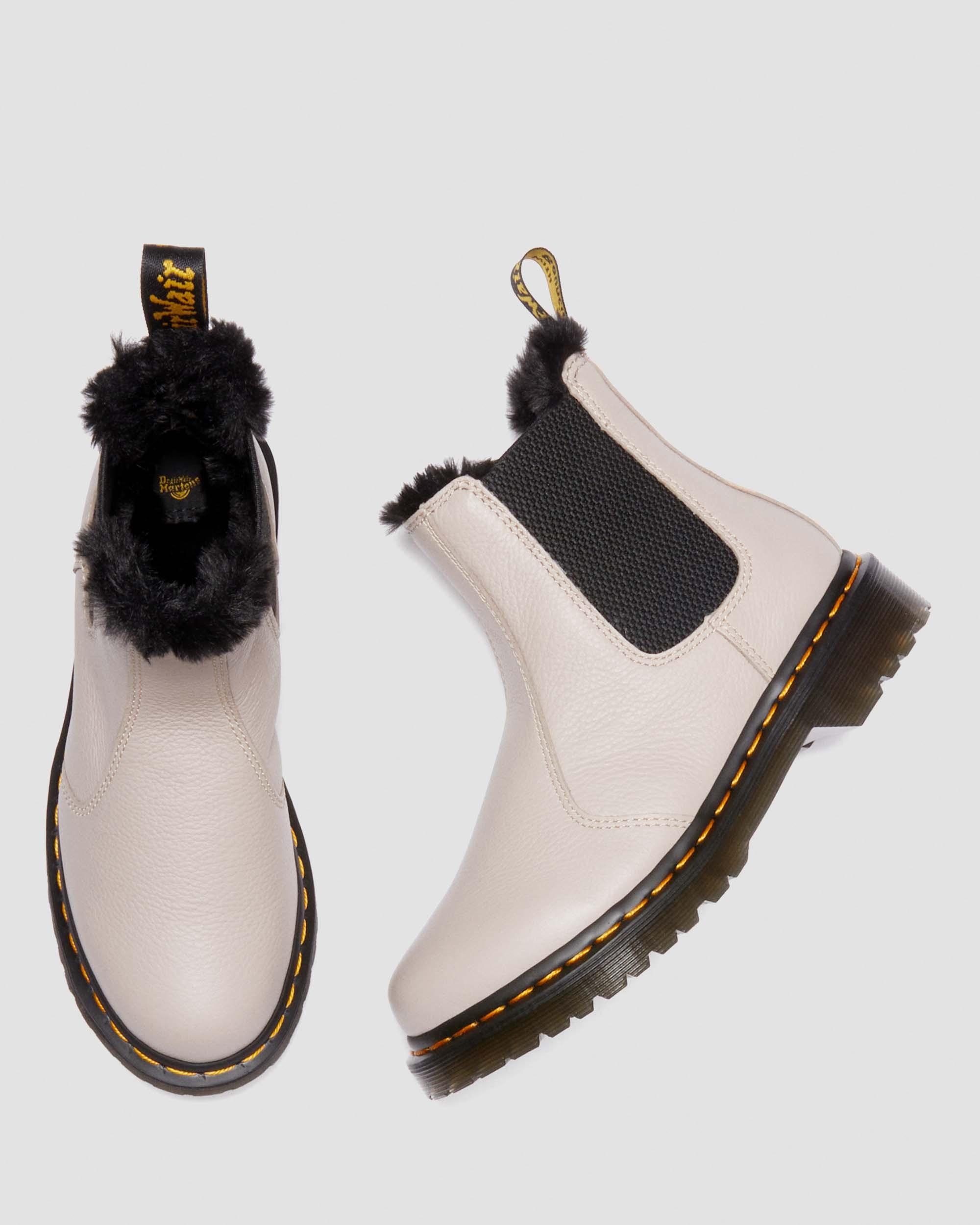 2976 Leonore Faux Fur-Lined Virginia Leather Chelsea Boots in