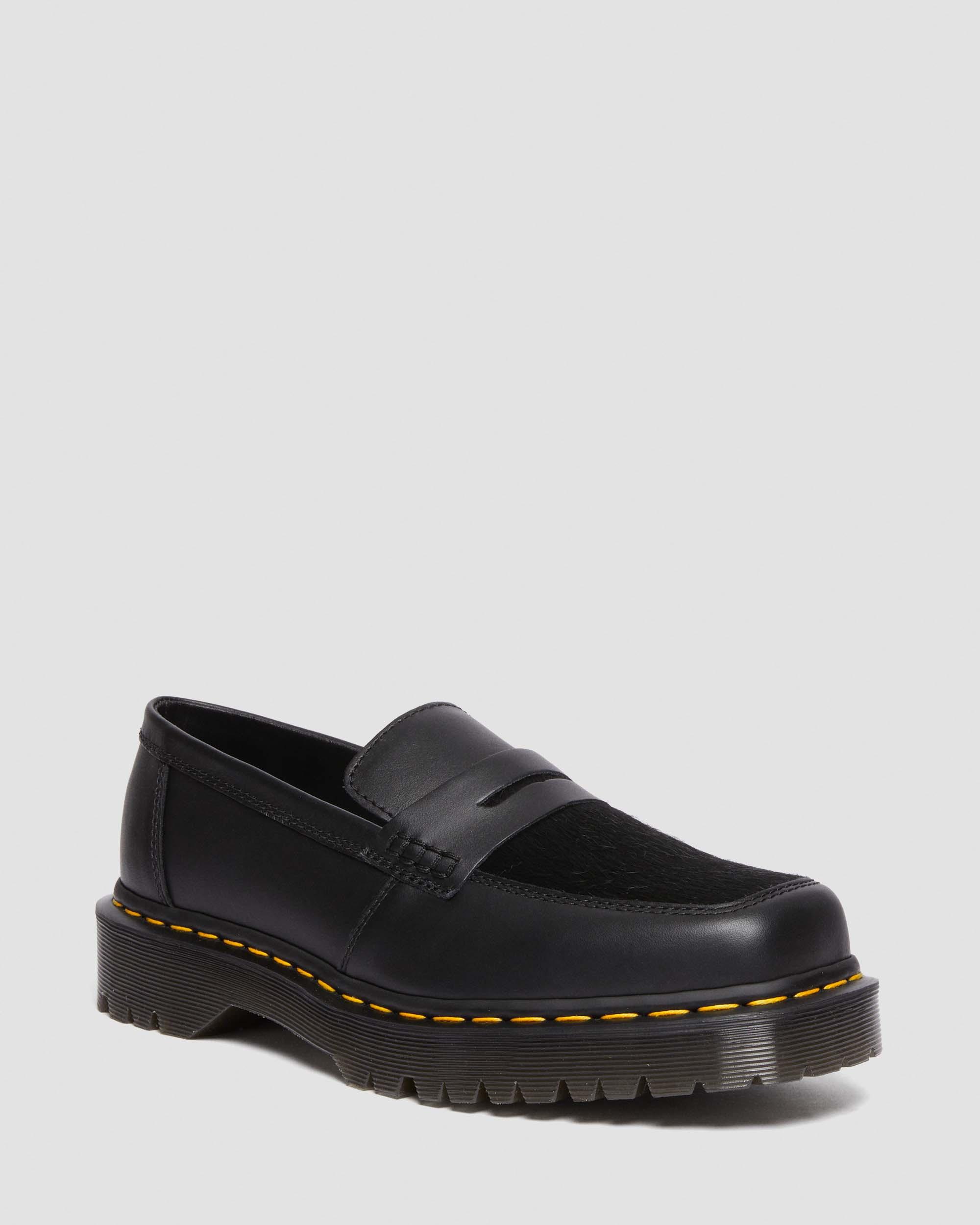 Penton Smooth Leather Loafers in Black