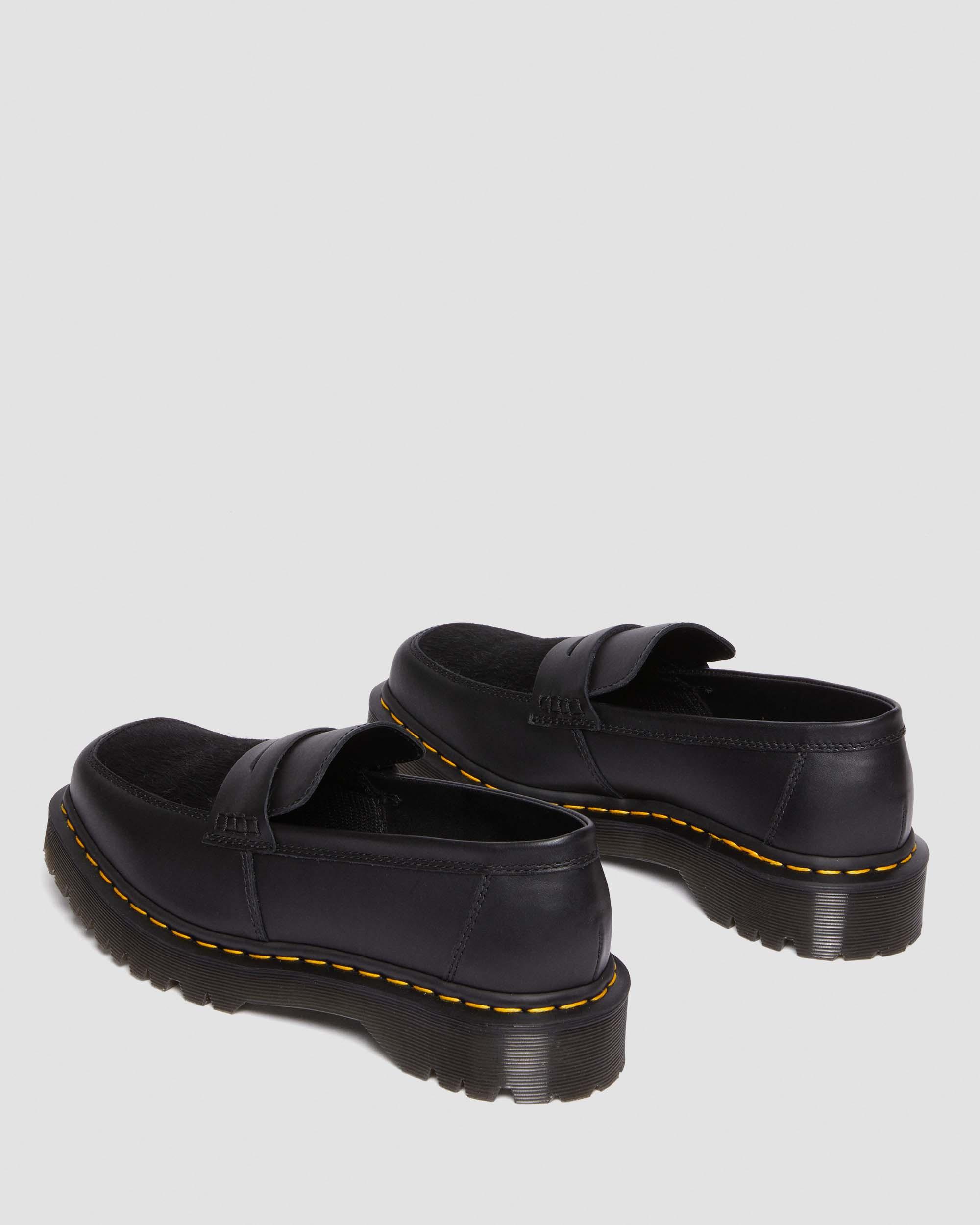 C_B　Dr. Martens PENTON BEX SQUARE Penton Bex Square Toe Hair-On & Leather Loafers in BLACK | Dr