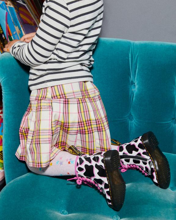 Toddler 1460 Cow Print Patent Leather Lace Up BootsToddler 1460 Cow Print Patent Leather Lace Up Boots Dr. Martens