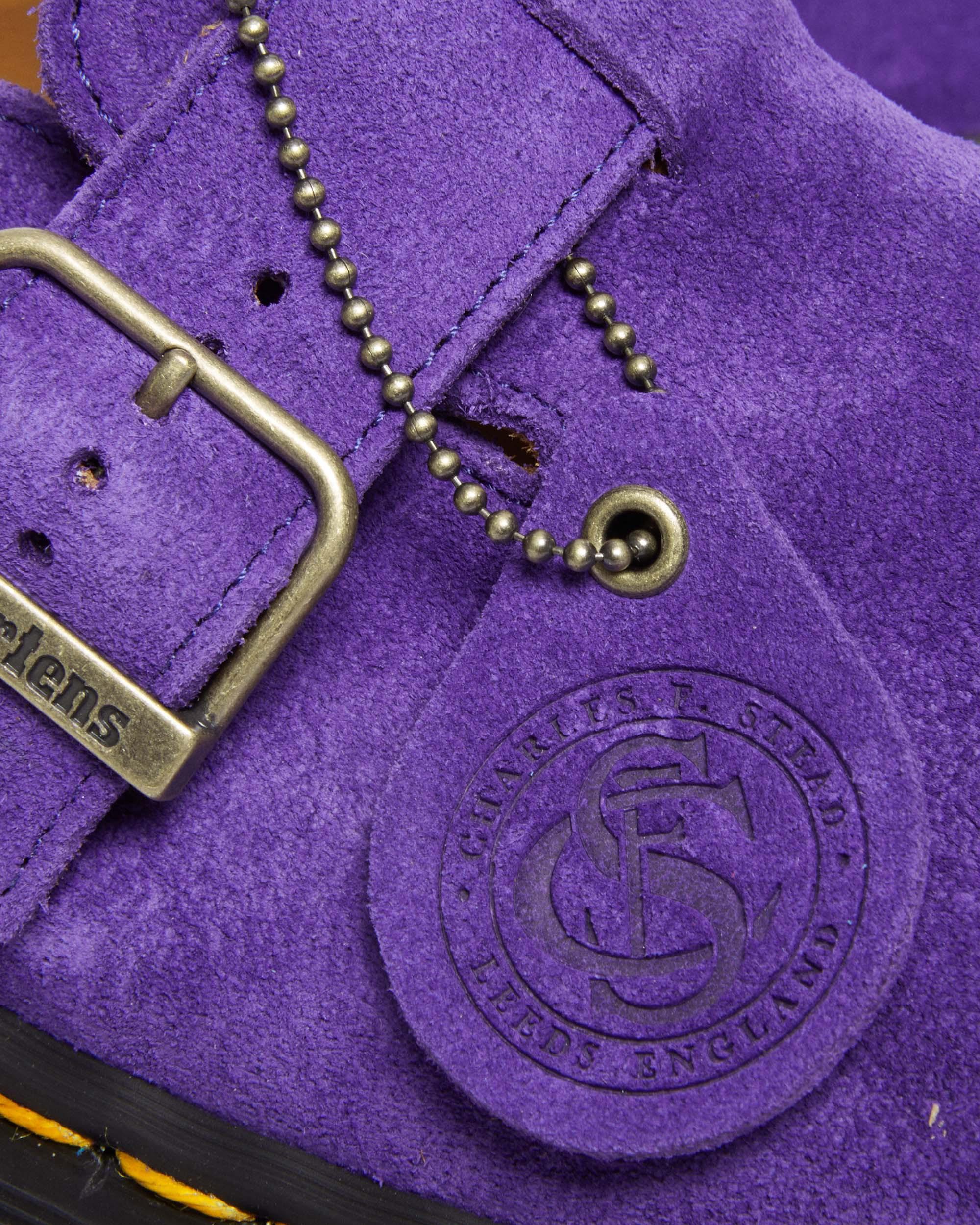 Jorge Made in England Suede Slingback Mules in Purple | Dr. Martens