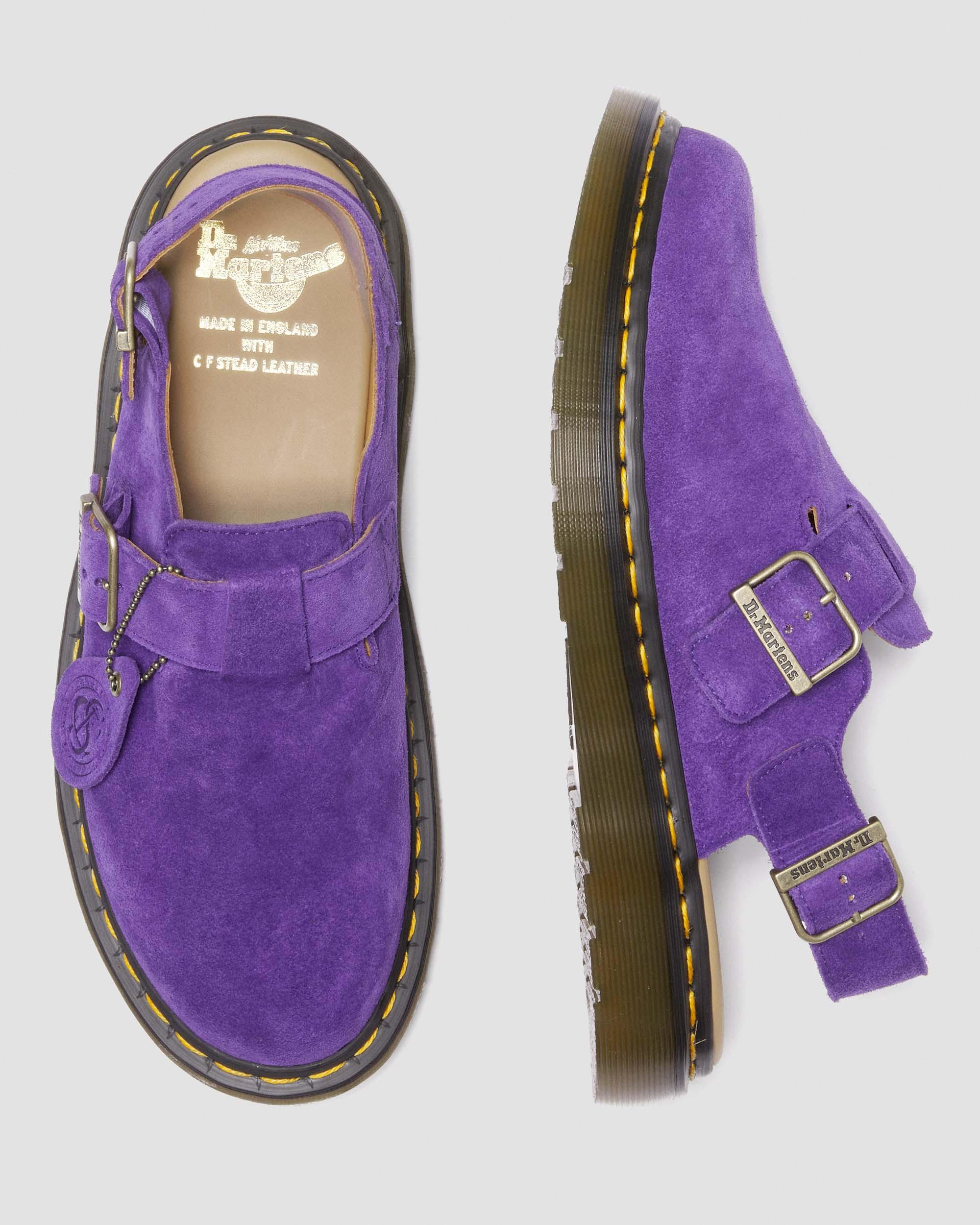 Jorge Made in England Suede Slingback Mules in purple | Dr. Martens™