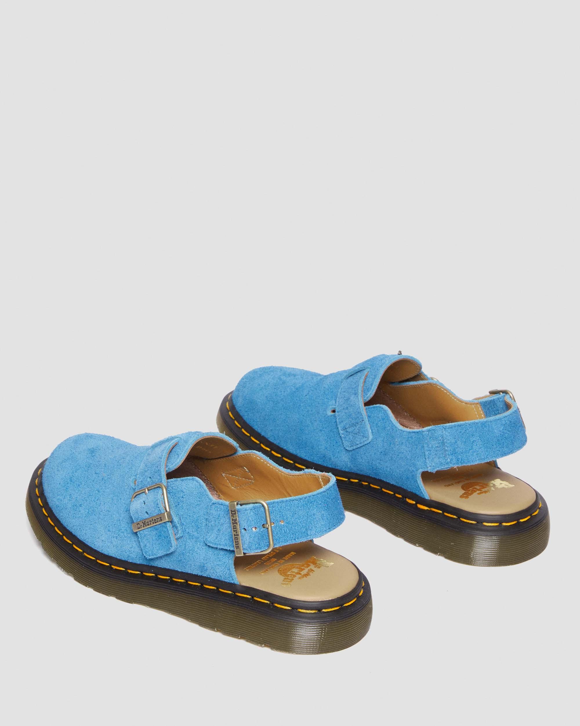 Jorge Made in England Suede Slingback Mules in Blue | Dr. Martens