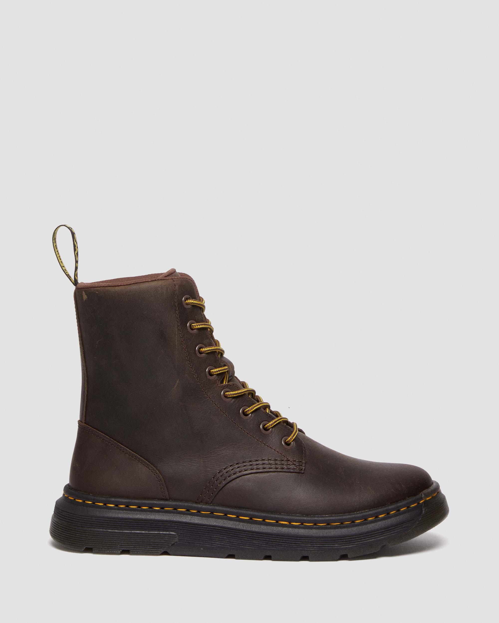 Crewson Leather Lace Up Boots in Dark Brown