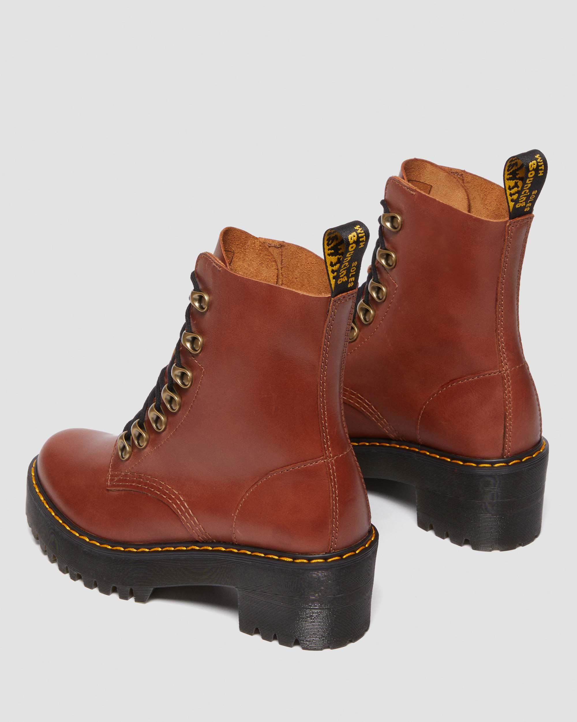 Leona Women's Farrier Leather Heeled Boots in SADDLE TAN | Dr