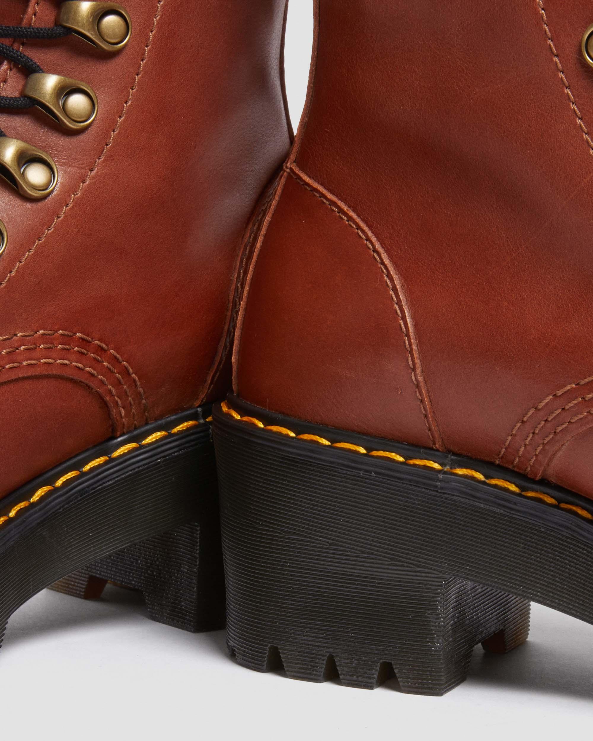 Leona Women's Farrier Leather Heeled Boots in Tan