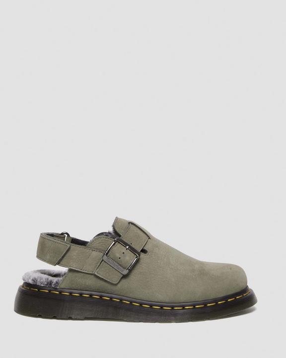 Jorge II Faux Fur Lined Mules in Nickel Grey | Dr. Martens Jorge II Faux Fur Lined Mules in Nickel Grey | Dr. Martens