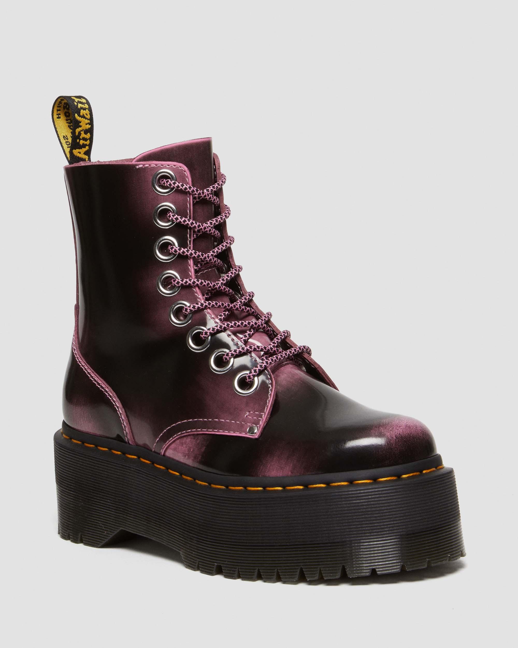 Jadon Max Boot Distressed Leather Platforms in Fondant Pink | Dr