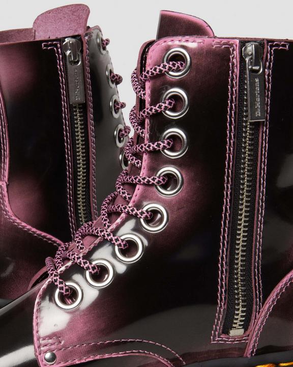 Jadon Max Boot Distressed Leather Platforms in Fondant Pink Jadon Max Boot Distressed Leather Platforms in Fondant Pink
