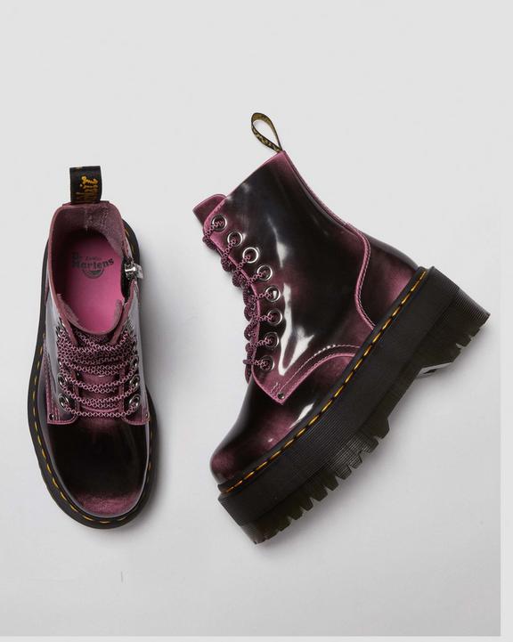 Jadon Max Boot Distressed Leather Platforms in Fondant Pink Jadon Max Boot Distressed Leather Platforms in Fondant Pink