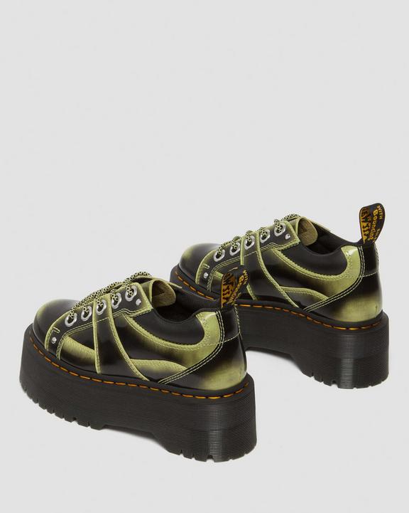 5-Eye Max Distressed Leather Platform Shoes in Lime Green 5-Eye Max Distressed Leather Platform Shoes in Lime Green