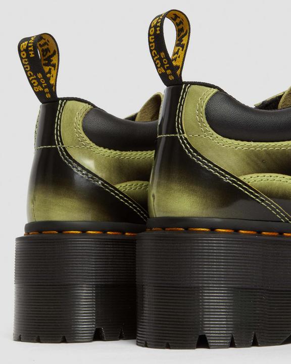 5-Eye Max Distressed Leather Platform Shoes in Lime Green 5-Eye Max Distressed Leather Platform Shoes in Lime Green