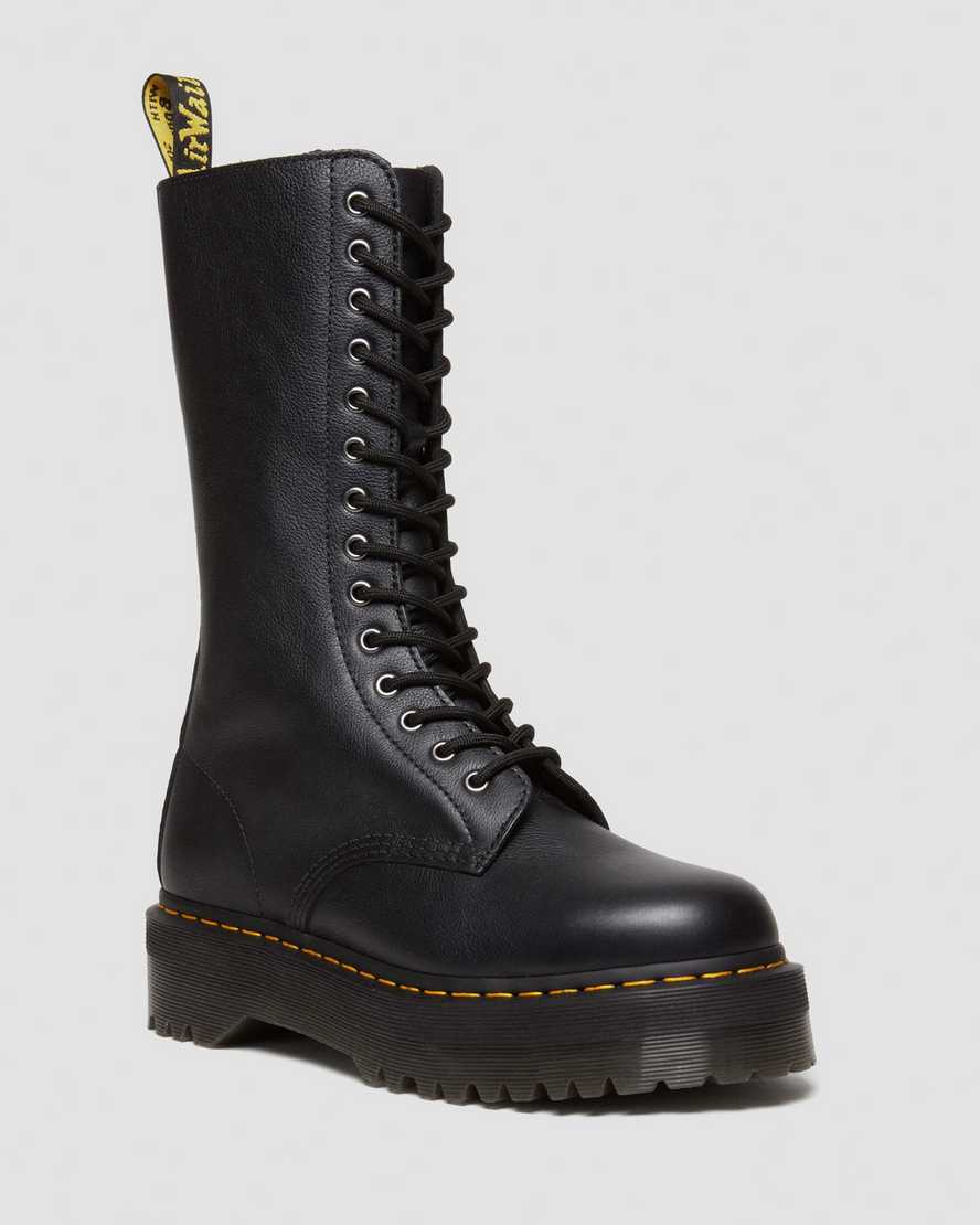 Dr. Martens 1b99 Pisa Leather Mid Calf Lace Up Boots In Schwarz