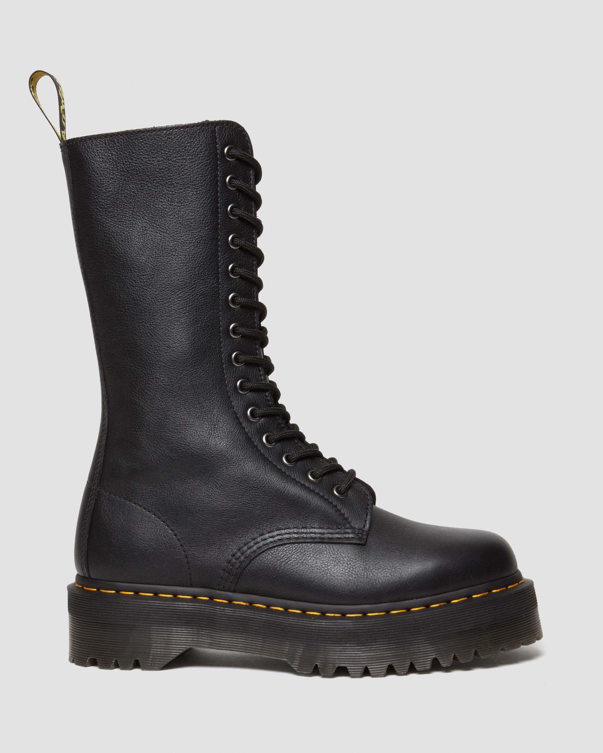 Shop Dr. Martens' 1b99 Pisa Leather Mid Calf Lace Up Boots In Schwarz