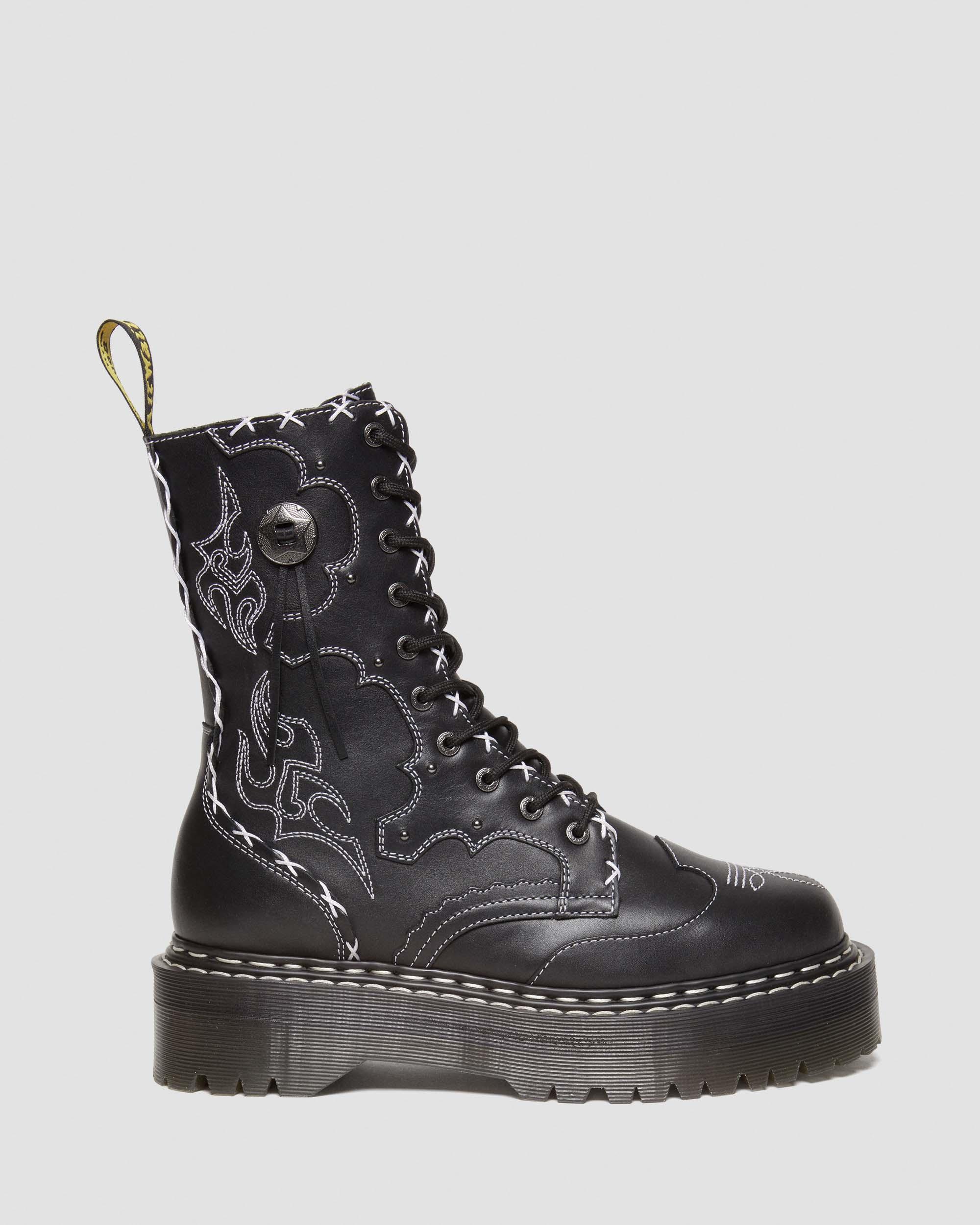 ドクターマーチン, THE GOTHIC AMERICANA ADRIAN Jadon Hi Boot Gothic Americana Leather Platforms in BLACK | Dr