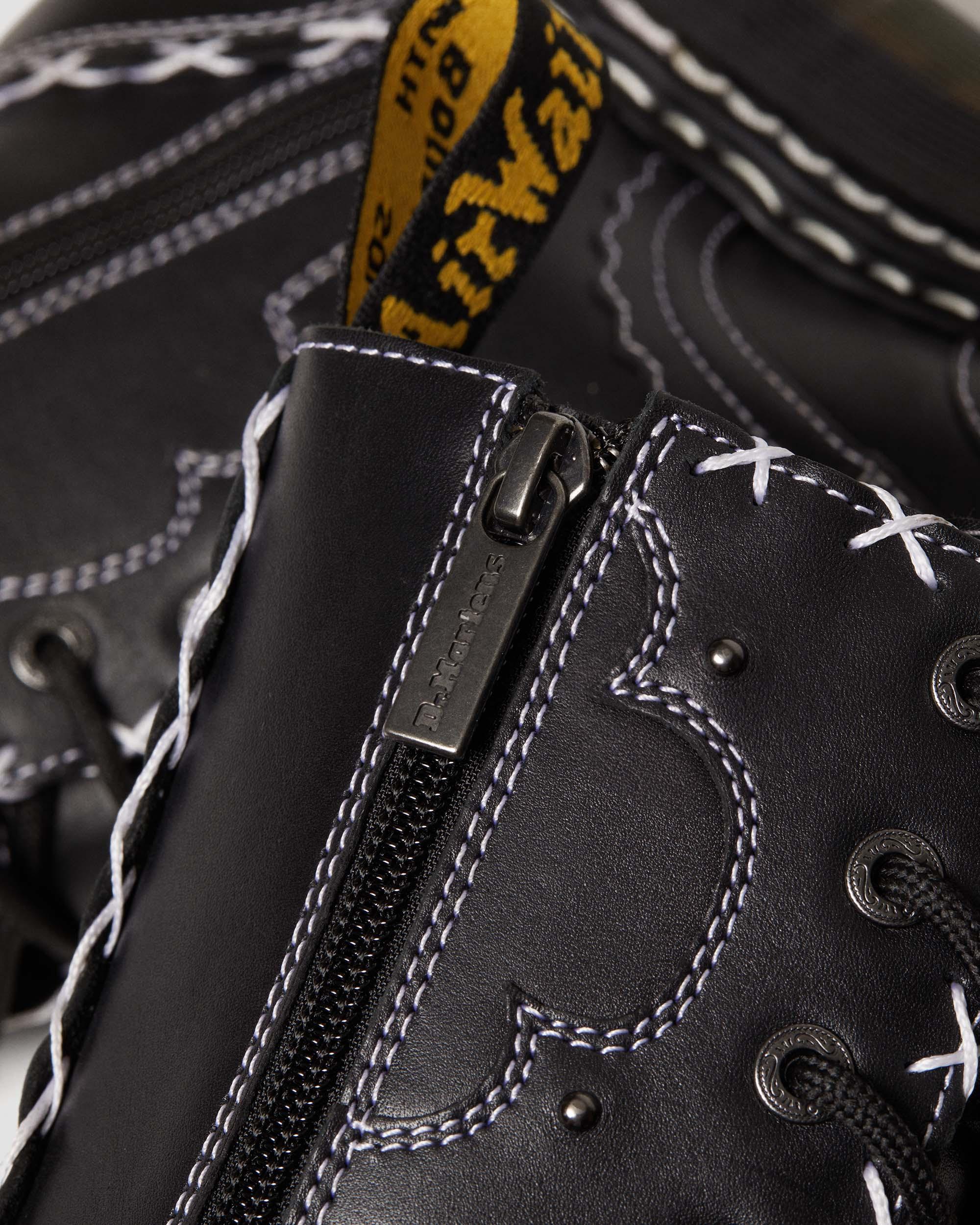 Jadon Hi Boot Gothic Americana Leather Platforms in BLACK | Dr 