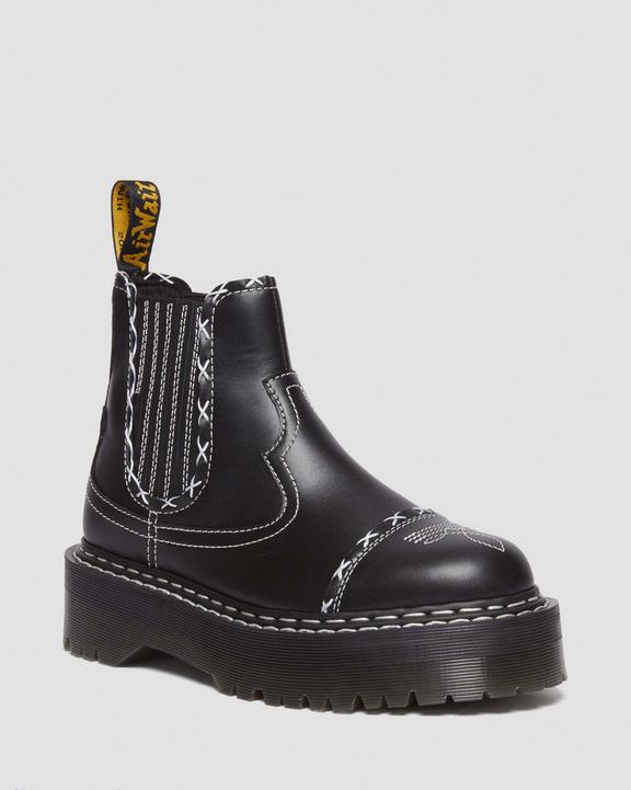 2976 Gothic Americana Leather Platform Chelsea Boots in 2976 Gothic Americana Leather Platform Chelsea Boots in