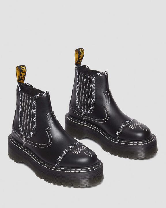 2976 Gothic Americana Leather Platform Chelsea Boots in 2976 Gothic Americana Leather Platform Chelsea Boots in