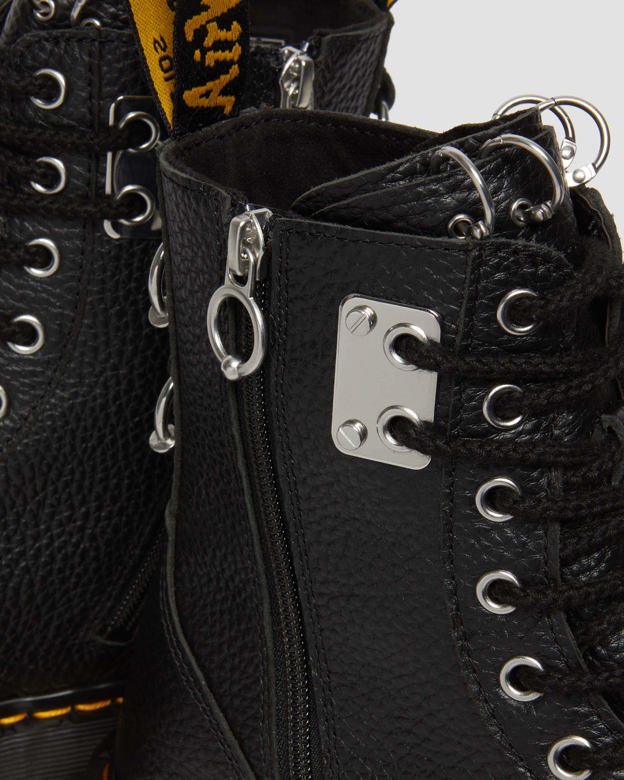 Jadon Piercing Milled Nappa Leather Platform Boots in BLACK | Dr