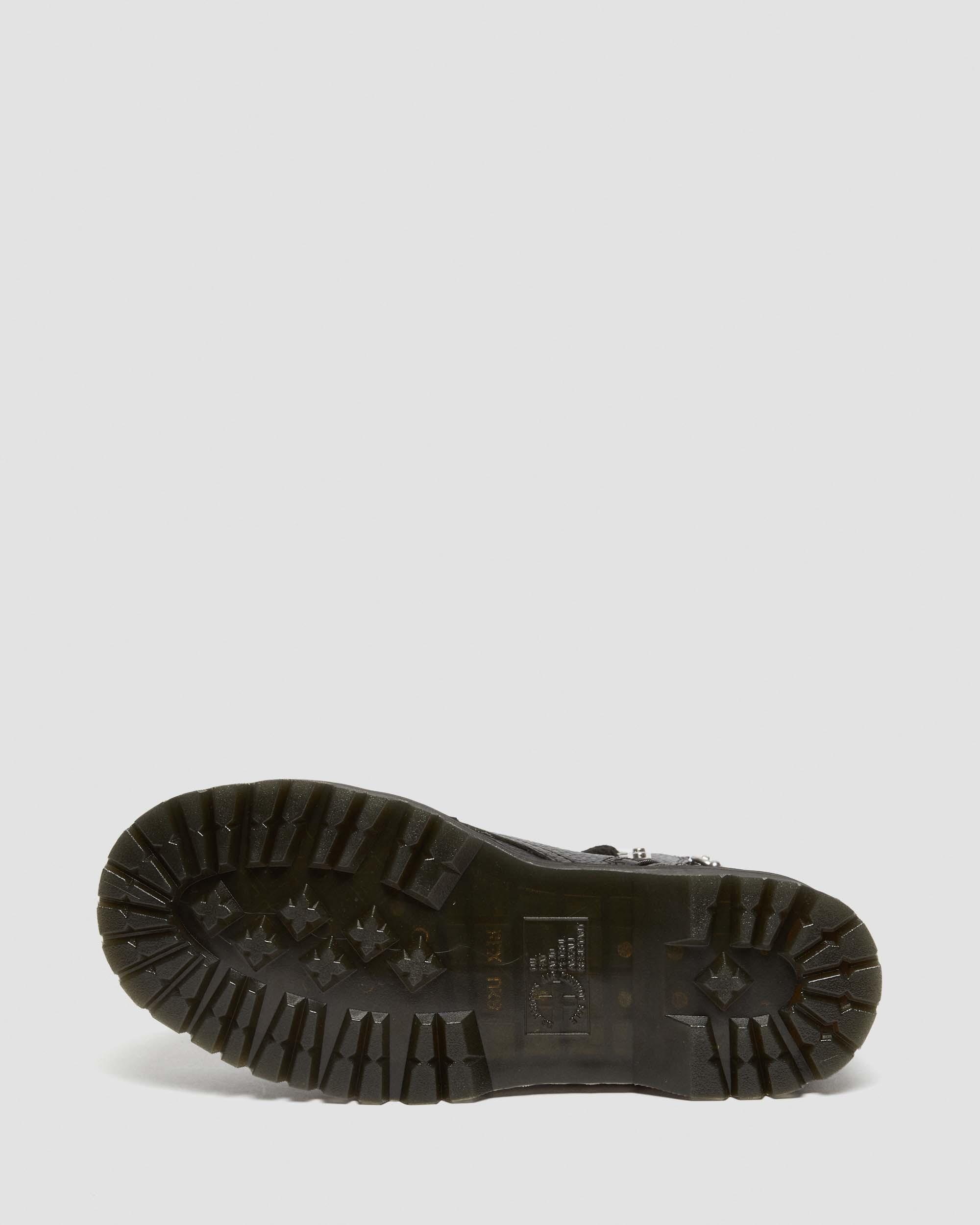 Jadon Piercing Milled Nappa Leather Platform Boots in Black