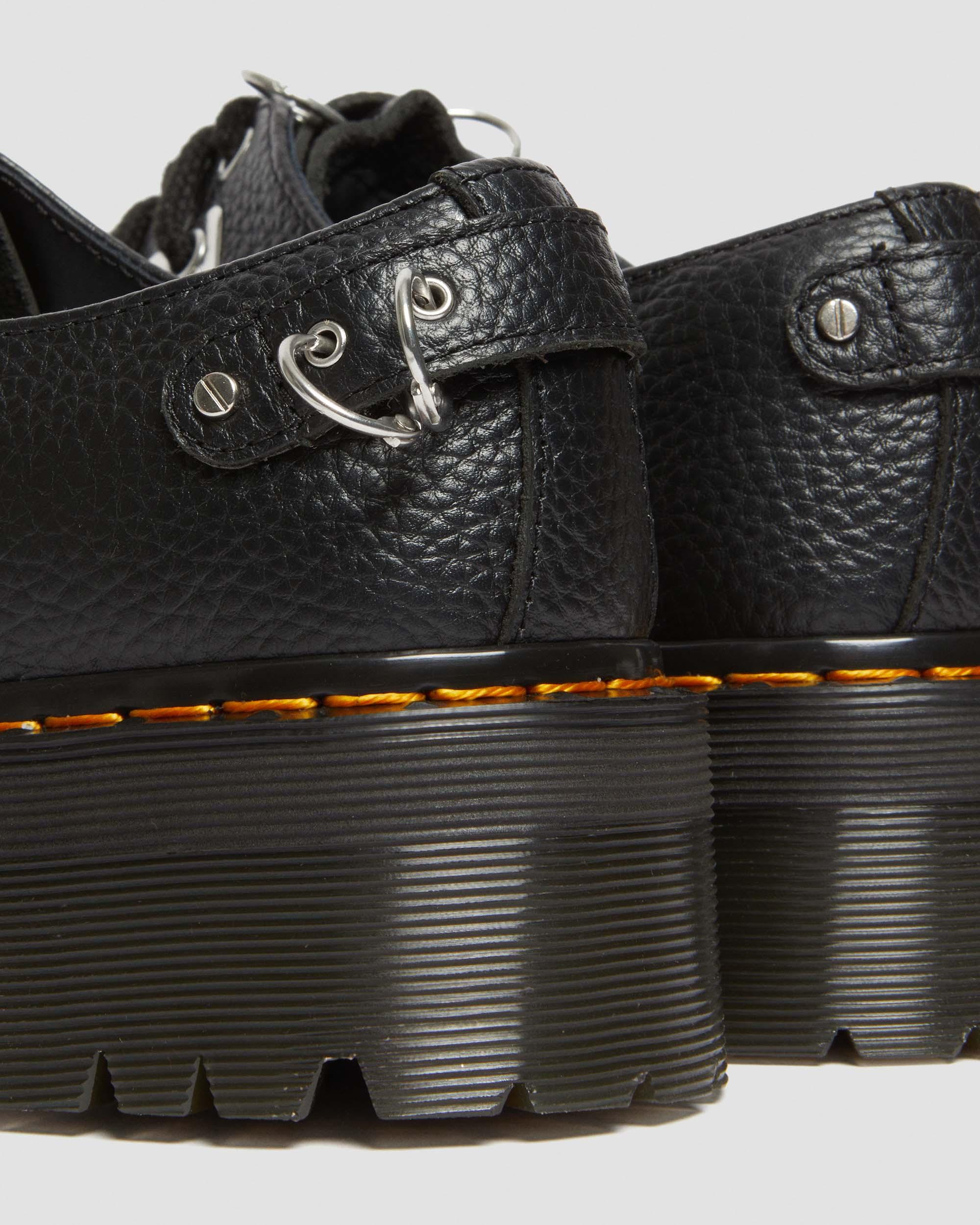 Shop Dr. Martens' 1461 Piercing Milled Nappa Leather Platform Shoes In Black