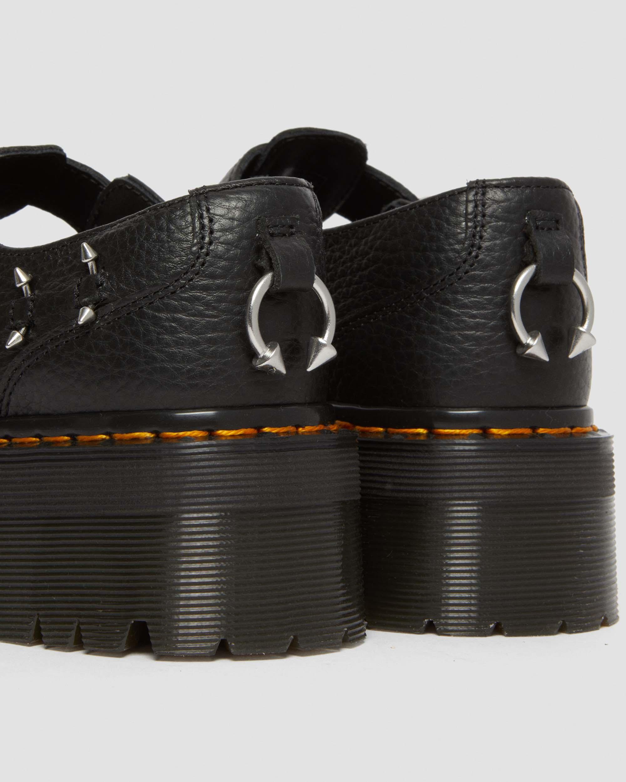 Bethan Piercing Leather Platform Mary Jane Shoes in BLACK | Dr