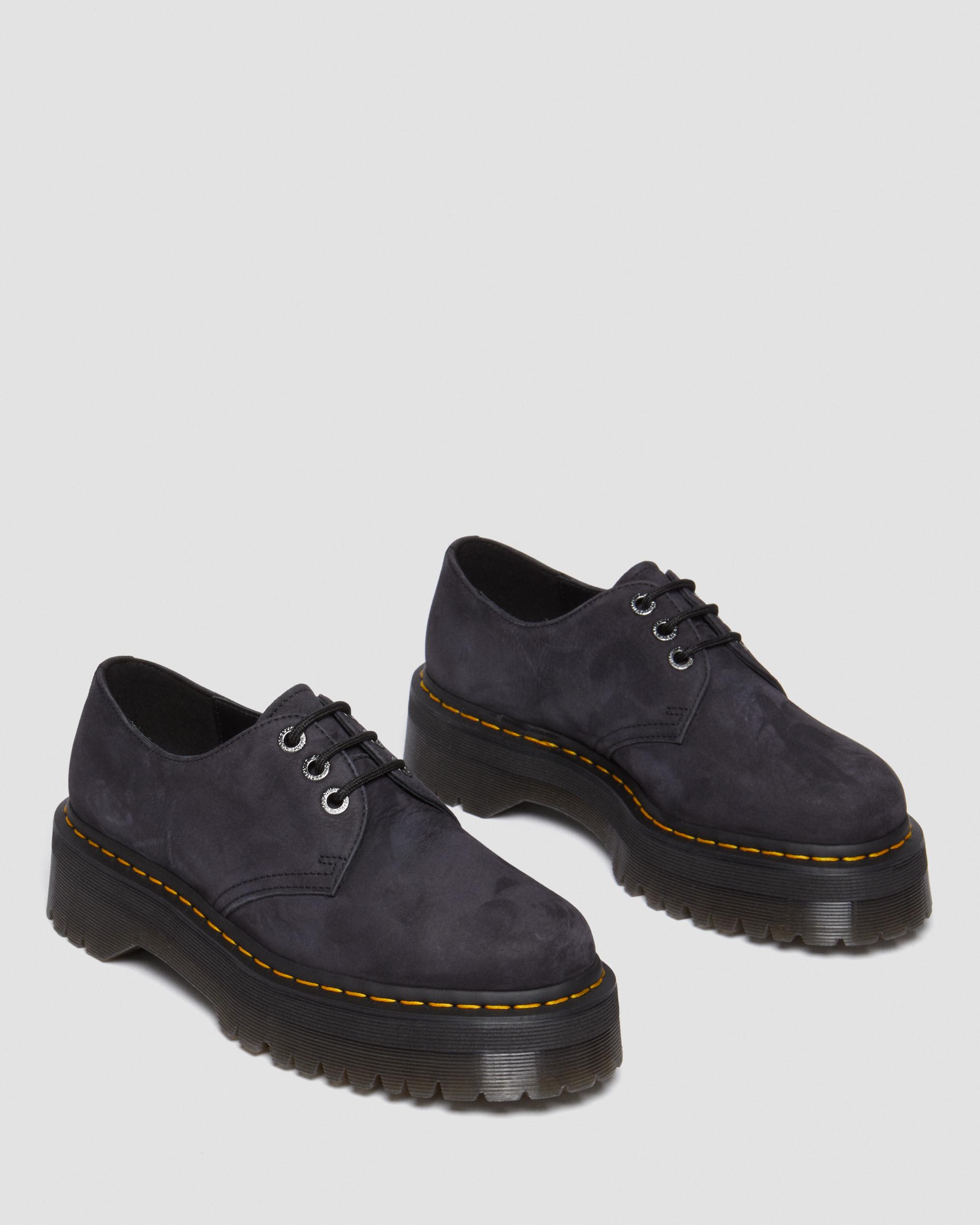 1461 Quad Leather platform shoes in CHARCOAL GREY | Dr. Martens™