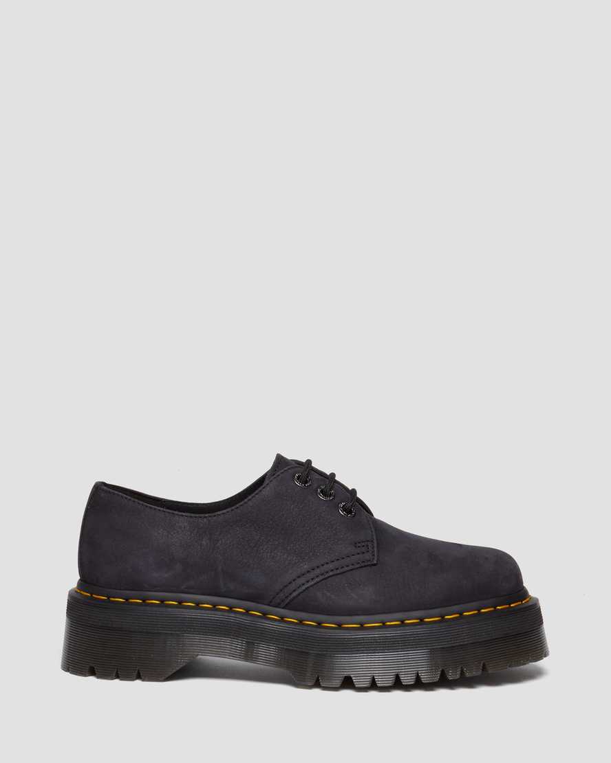 Shop Dr. Martens' 1461 Ii Tumbled Nubuck Leather Platform Casual Shoes In Cream,gray