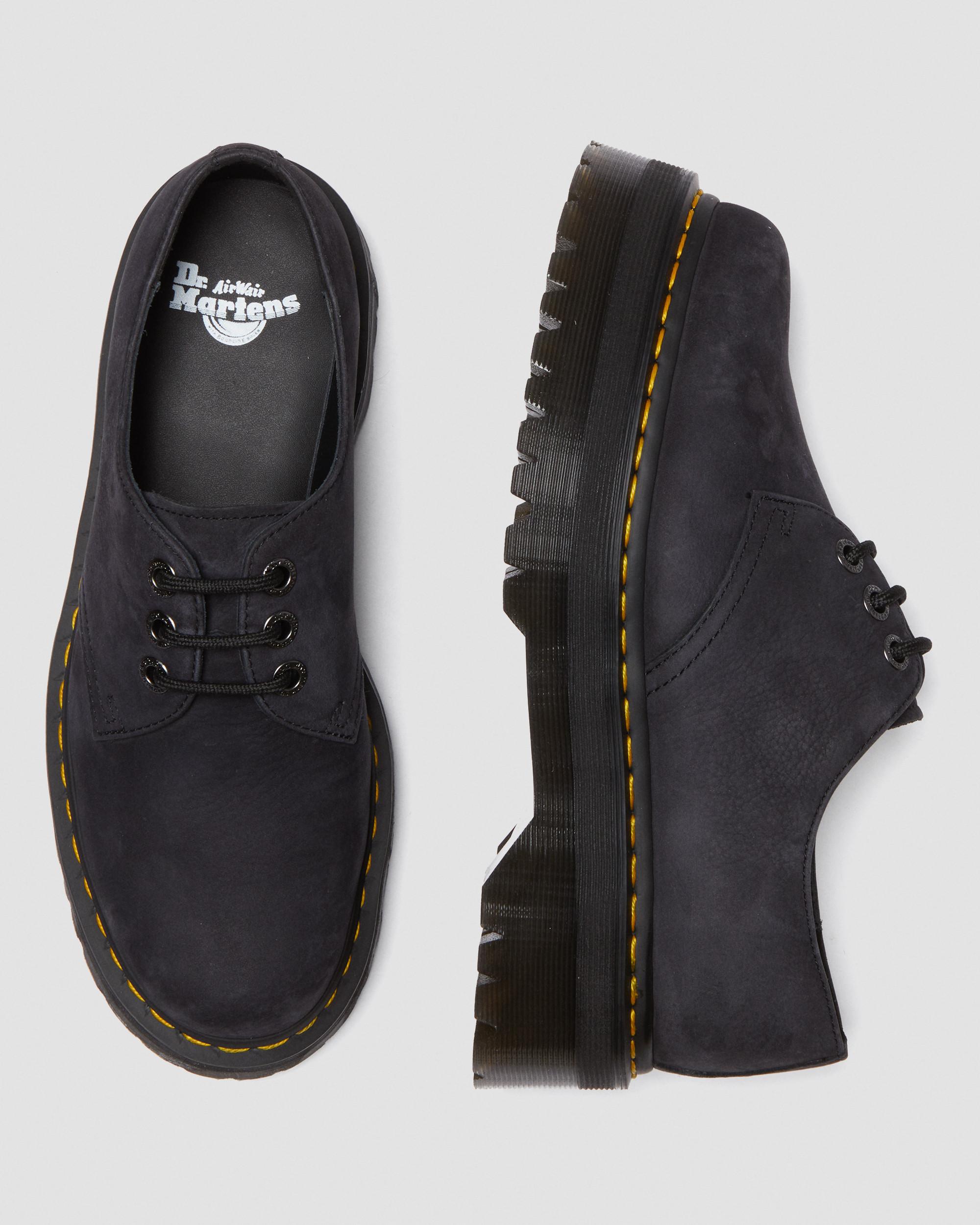 1461 Quad Leather platform shoes in CHARCOAL GREY | Dr. Martens™