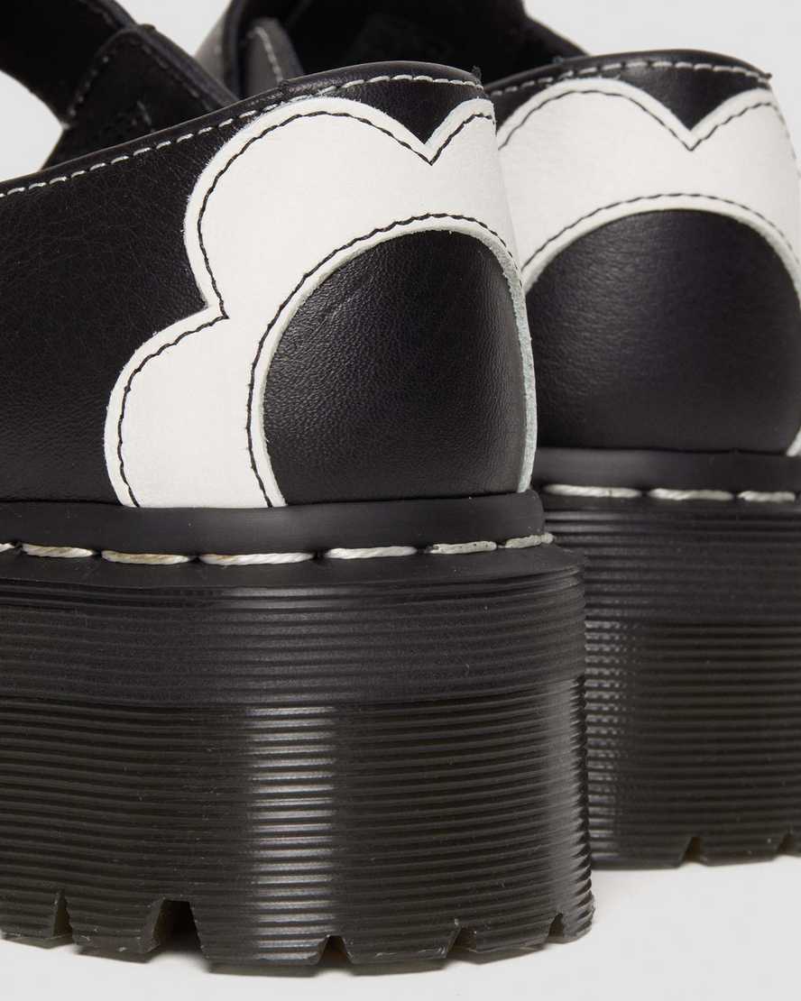 Shop Dr. Martens' Bethan Pisa Leather Platform Mary Jane Shoes In Black,white