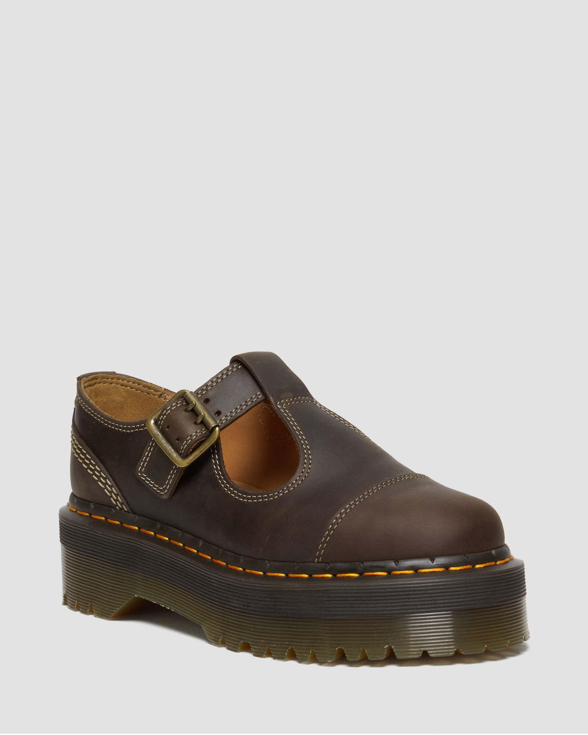 8065 Crazy Horse Leather Mary Jane Shoes in Dark Brown | Dr. Martens