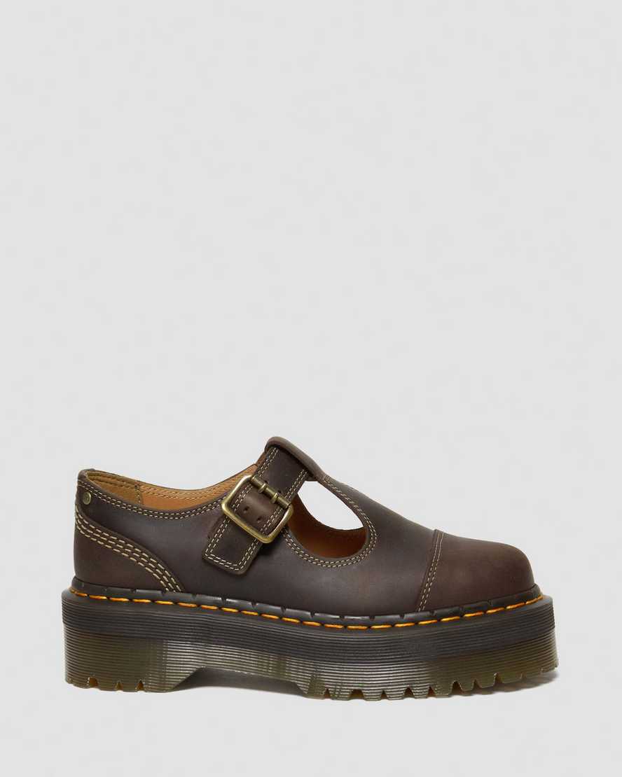 Shop Dr. Martens' Bethan Arc Crazy Horse Leather Platform Mary Jane Shoes In Brown