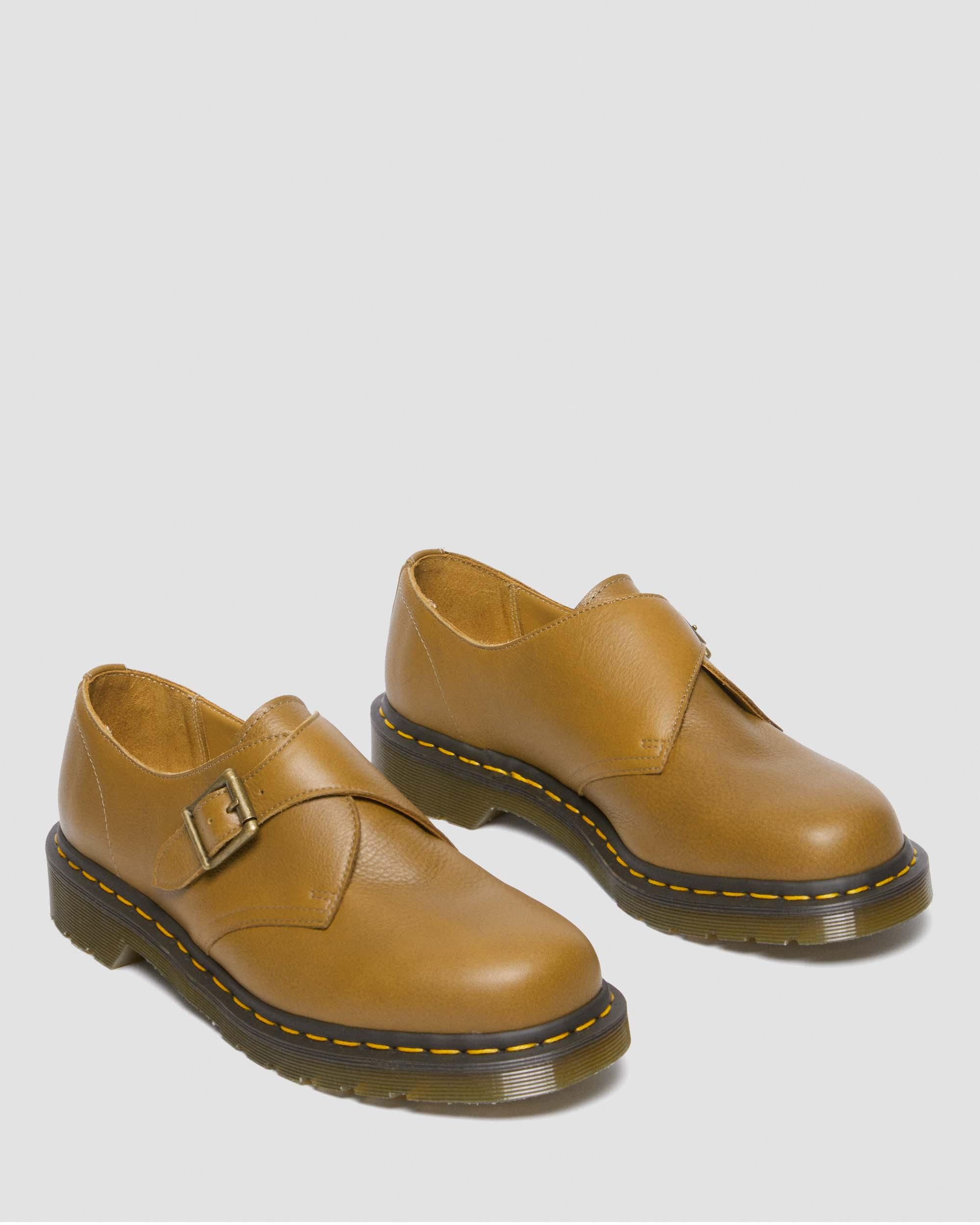 1461 Monk Buckle Leather Shoes in Dark Tan