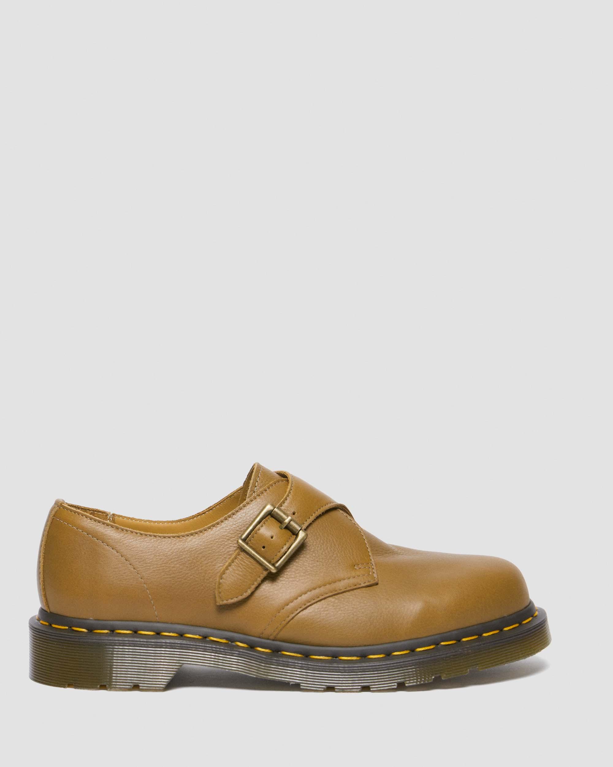 1461 Monk Buckle Leather Shoes in Dark Tan