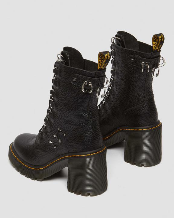 Chesney Piercing Leather Flared Heel Lace Up BootsChesney Piercing Leather Flared Heel Lace Up Boots Dr. Martens