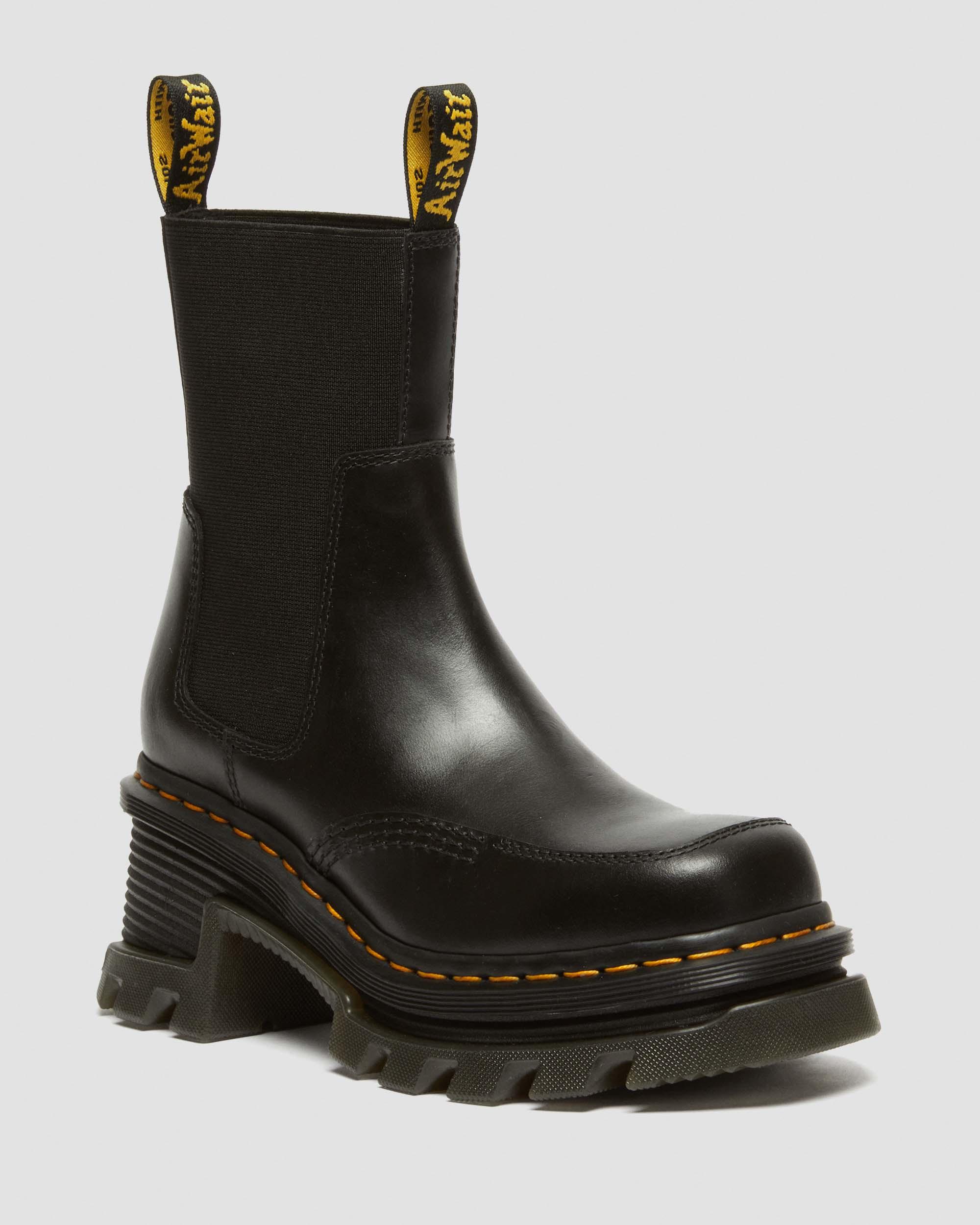 Spence Leather Flared Heel Chelsea Boots in Black | Dr. Martens