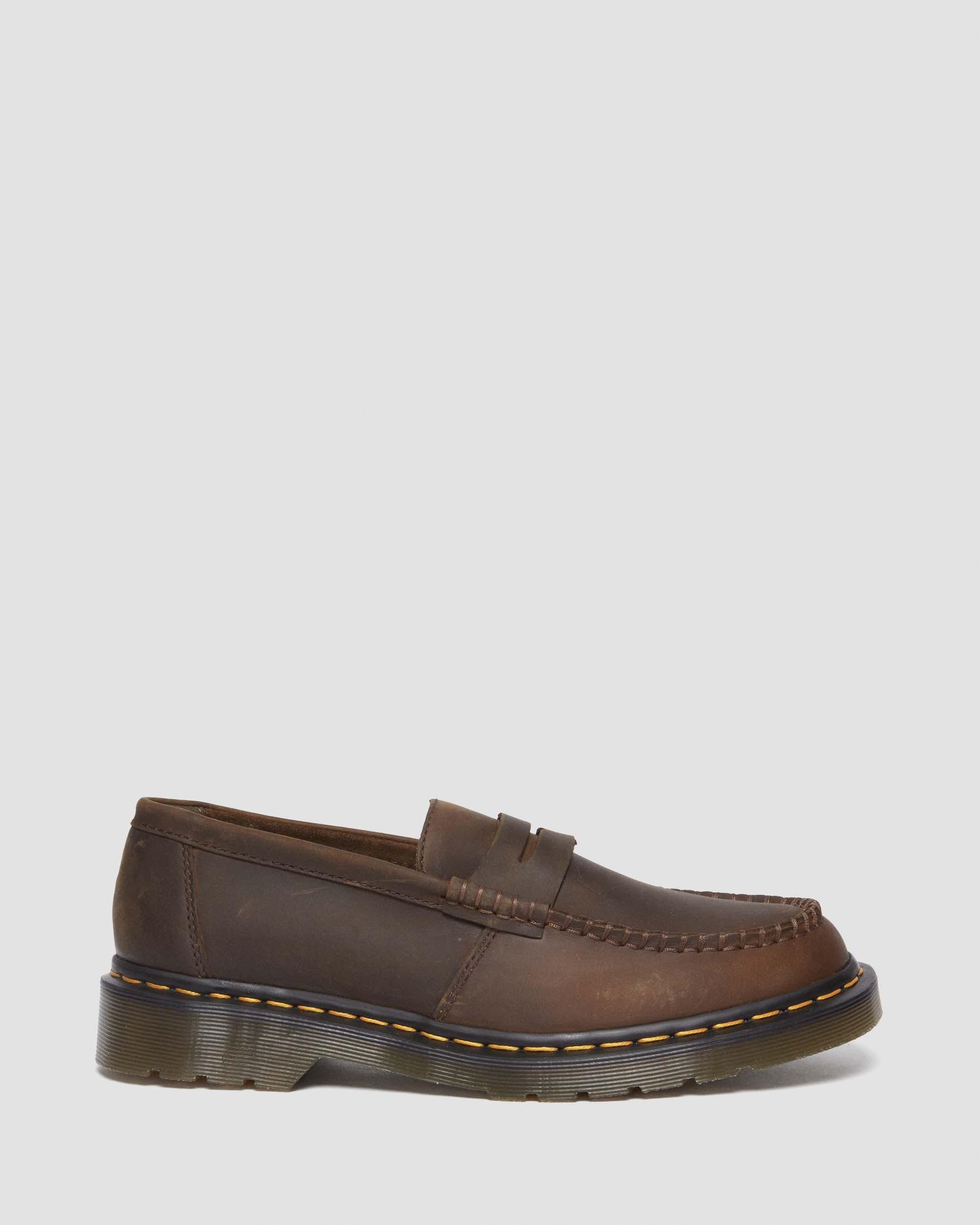 Penton Crazy Horse Leather Loafers in Dark Brown Dr. Martens