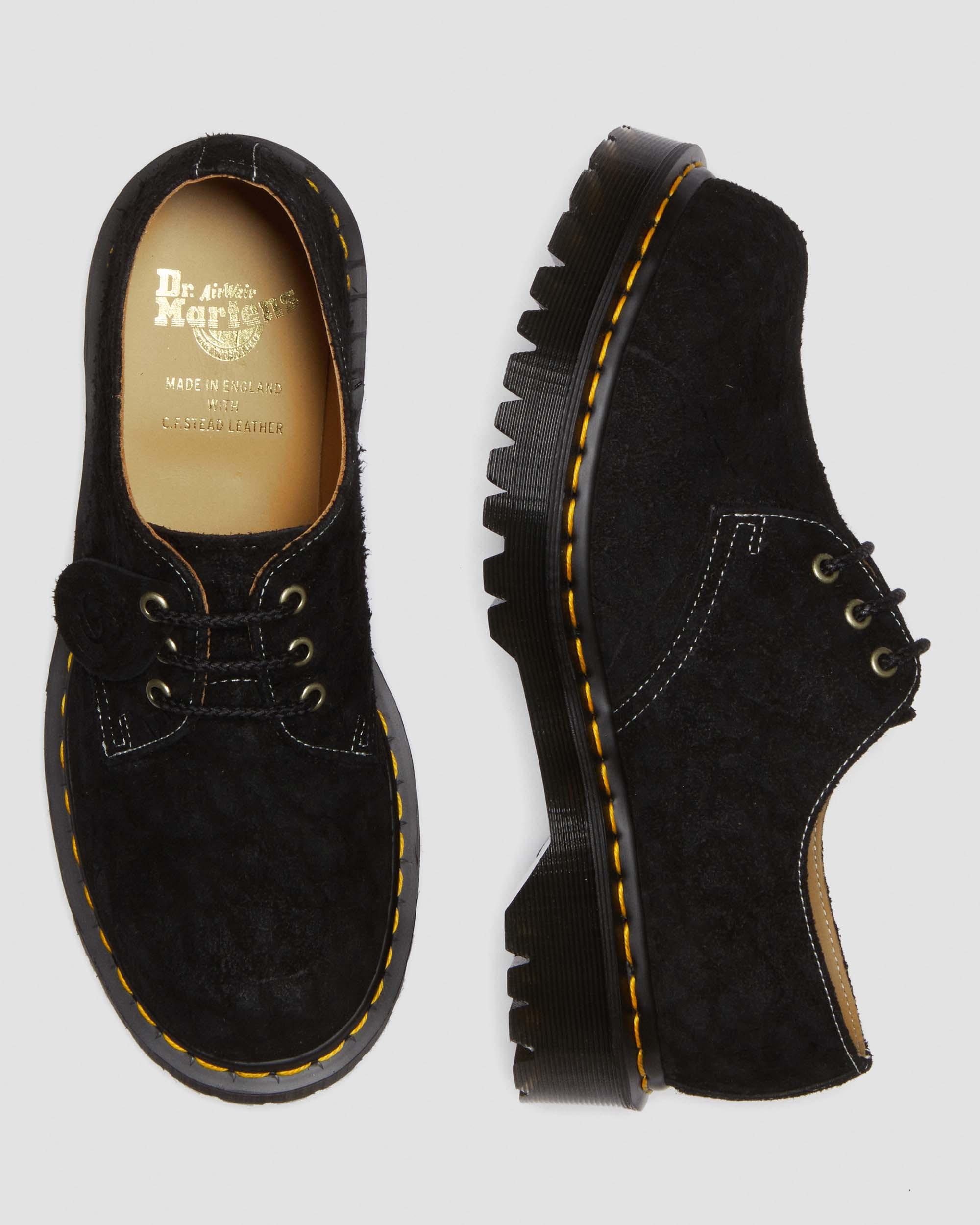 1461 Bex Made in England Emboss Suede Oxford Shoes in BLACK | Dr