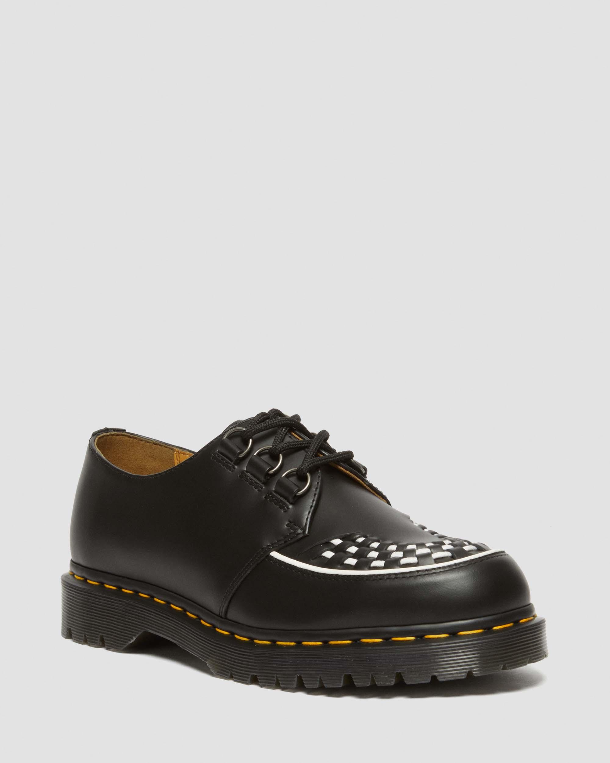 Ramsey Smooth Leather Creepers in Black