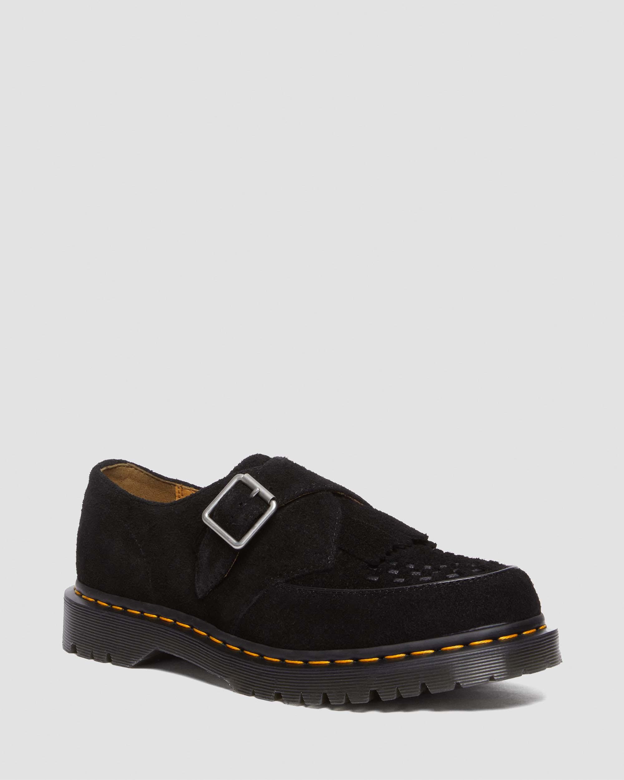 Ramsey Wildleder Kiltie Buckle Creepers in Schwarz
