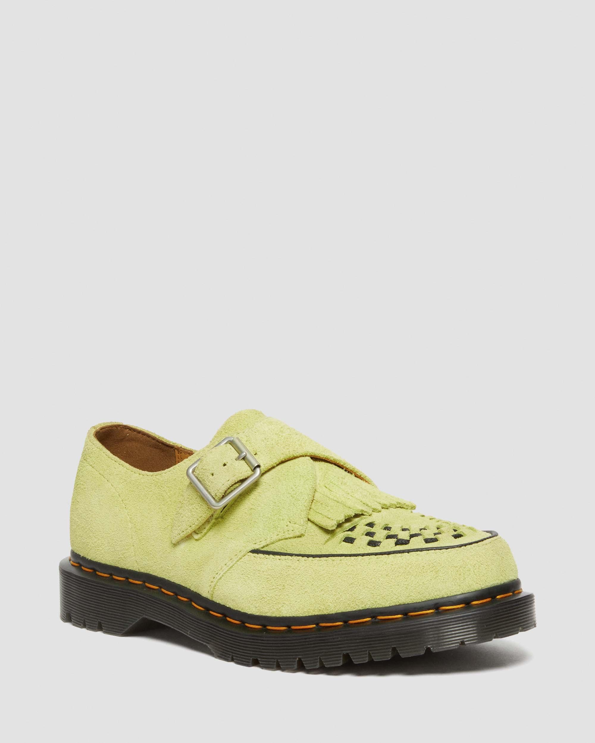 Ramsey Wildleder Kiltie Buckle Creepers in Lime Green